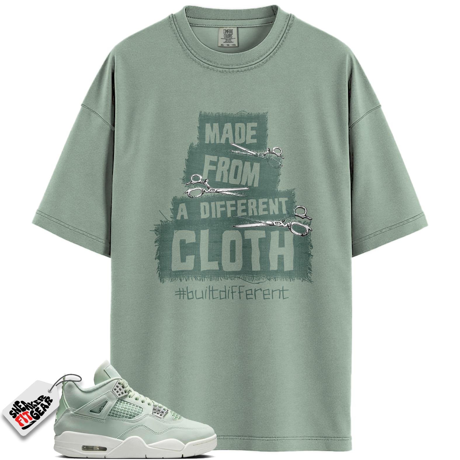 Women's Jordan 4 Retro Seafoam Sail Match Shirts, Built Different Graphic Shirt To Match Women's Jordan 4 Retro Seafoam Sail Main image