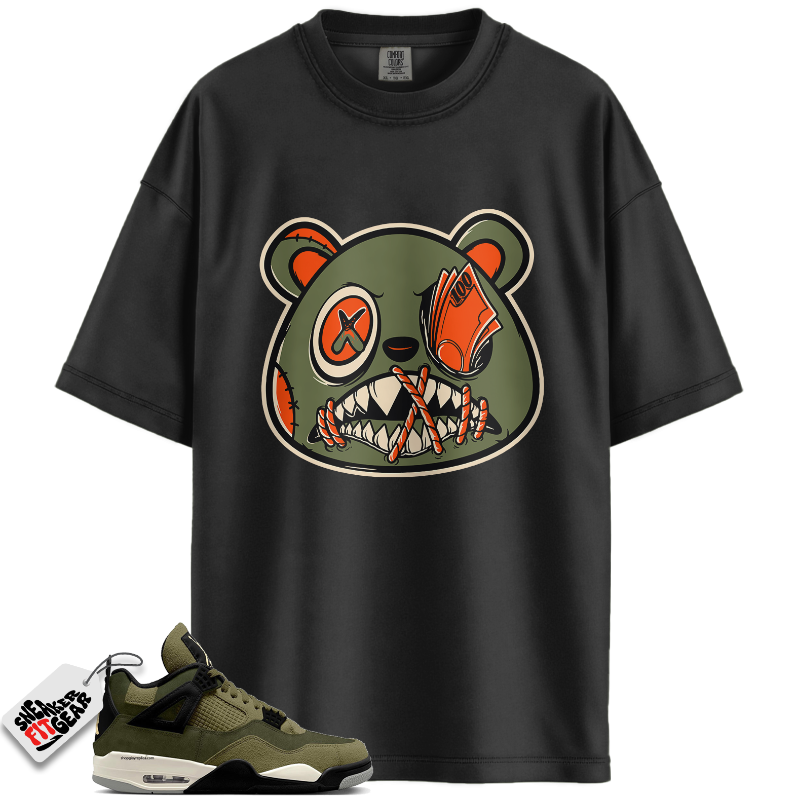 Jordan 4 Retro SE Craft Medium Olive Match Shirts, CELADON MONEY TALKS BAWS To Match Jordan 4 Retro SE Craft Medium Olive Main image
