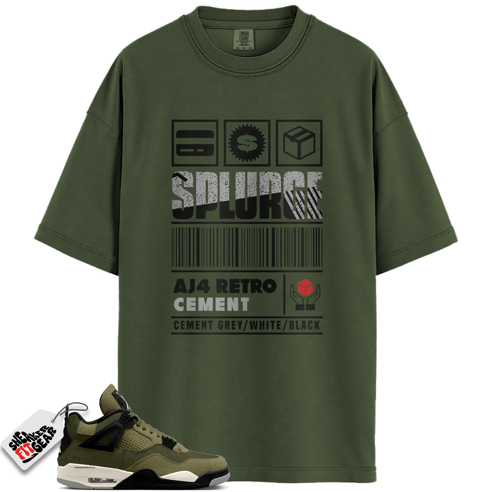Jordan 4 Retro SE Craft Medium Olive Match Shirts, Splurge Sneaker Shirt To Match Jordan 4 Retro SE Craft Medium Olive