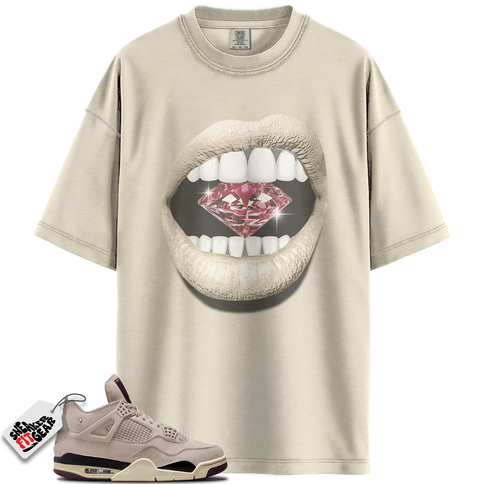 Jordan 4 Retro OG SP A Ma Maniére While You Were Sleeping Match Shirts, Lips Diamond Sneakerhead Gift Sneaker T-Shirts To Match Jordan 4 Retro OG SP A Ma Maniére While You Were Sleeping