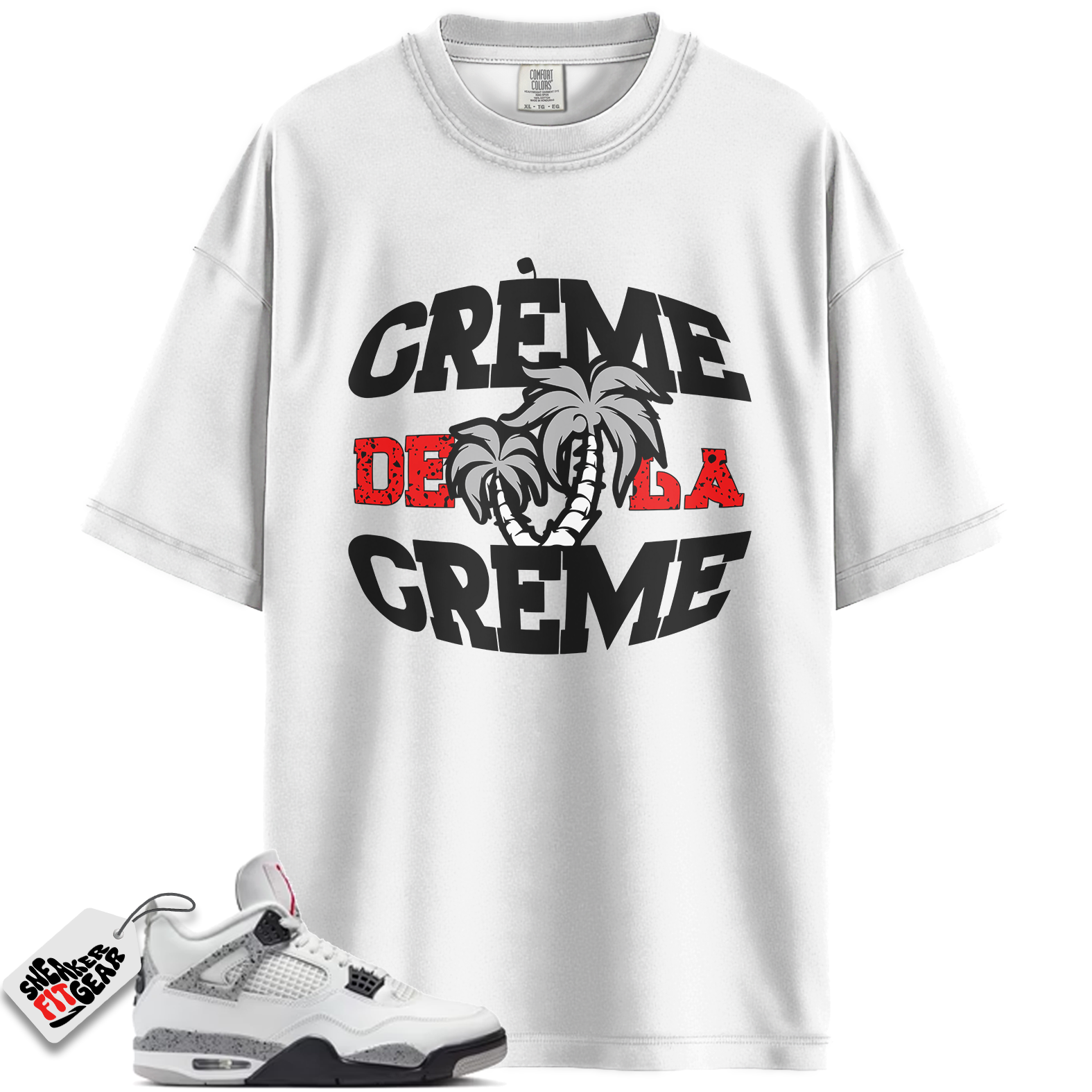 Jordan 4 Retro White Cement (2025) Match Shirts, Creme Shirt To Match Jordan 4 Retro White Cement (2025)