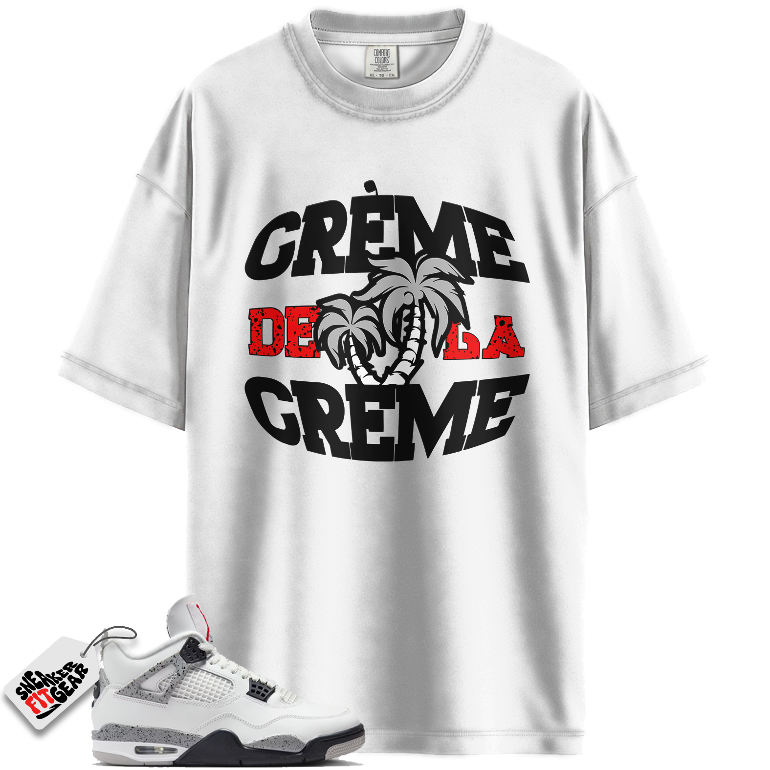 Jordan 4 Red Cement Match Shirts, Creme Shirt To Match Jordan 4 Red Cement