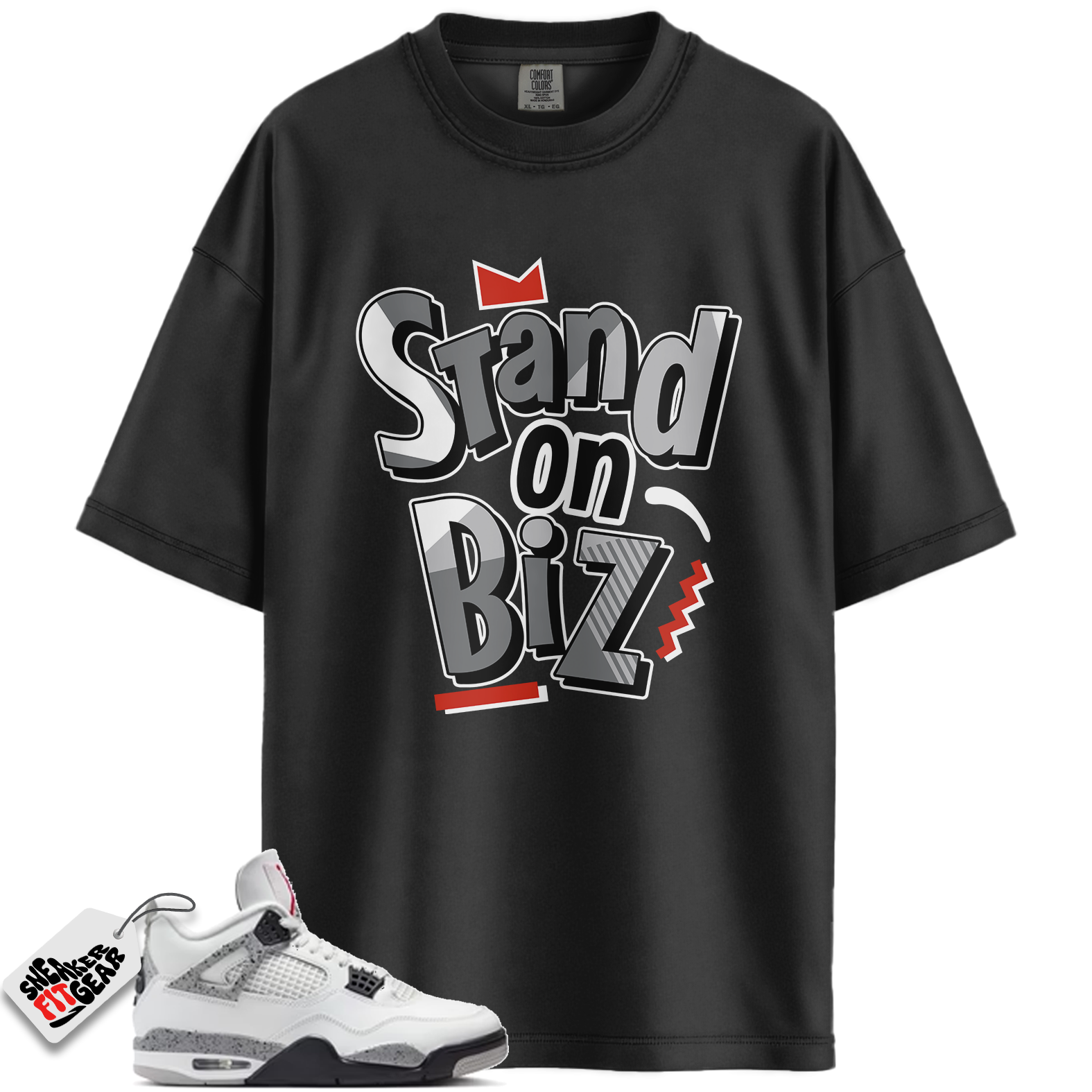 Jordan 4 Retro White Cement (2025) Match Shirts, Stand On Biz To Match Jordan 4 Retro White Cement (2025)