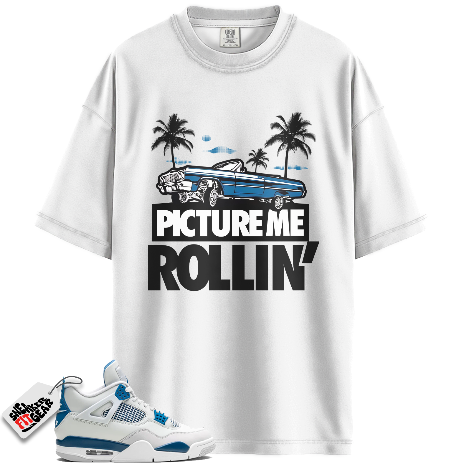 Jordan 4 Retro Military Blue Match Shirts, MILITARY BLUE PMR To Match Jordan 4 Retro Military Blue
