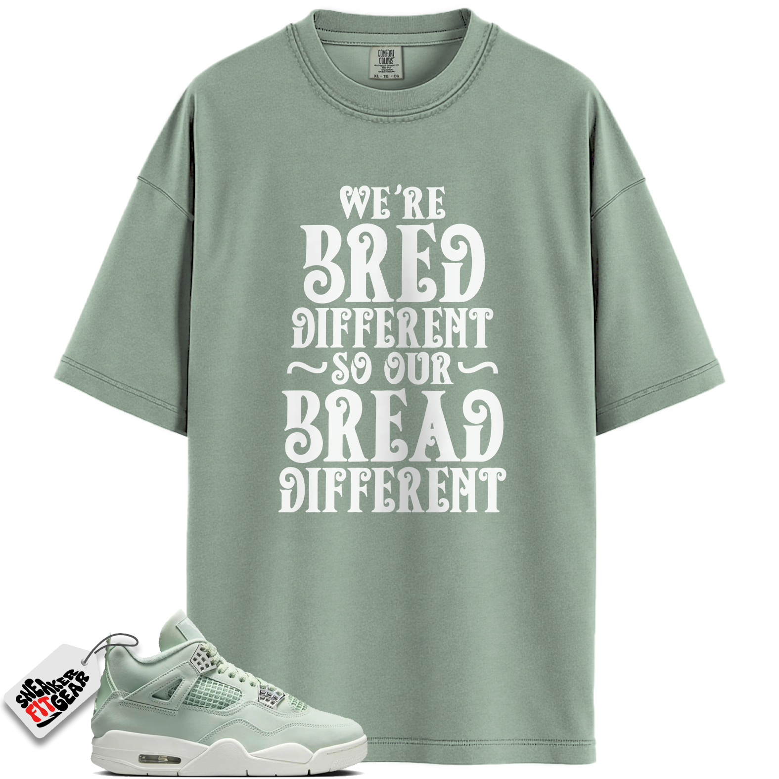 Women's Jordan 4 Retro Seafoam Sail Match Shirts, BREAD To Match Women's Jordan 4 Retro Seafoam Sail Main image