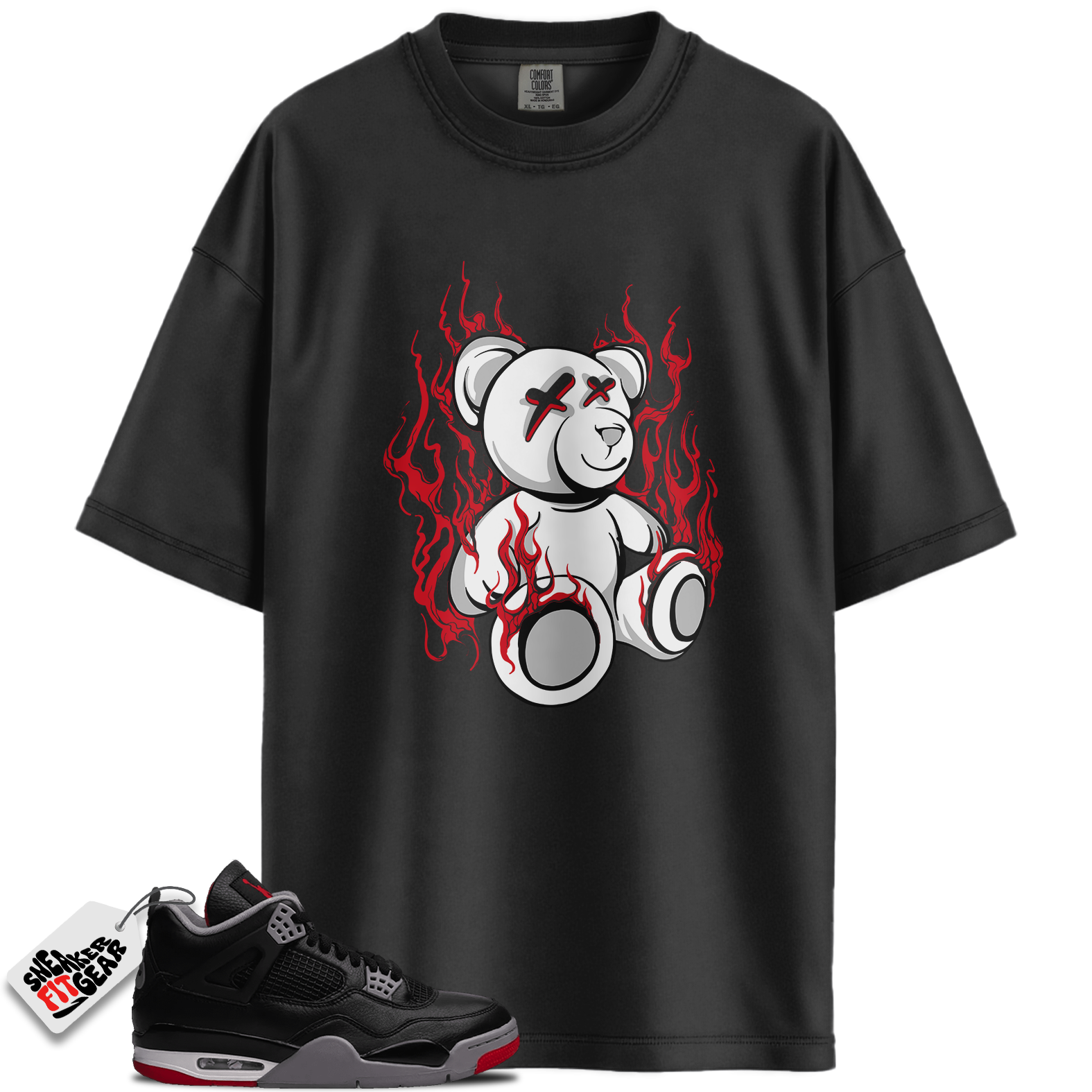 Jordan 4 Retro Bred Reimagined Match Shirts, Bear To Match Jordan 4 Retro Bred Reimagined