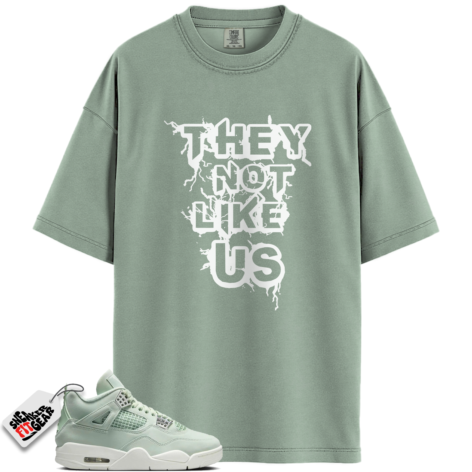 Women's Jordan 4 Retro Seafoam Sail Match Shirts, They Not Like Us Sneaker Shirts To Match Women's Jordan 4 Retro Seafoam Sail Main image