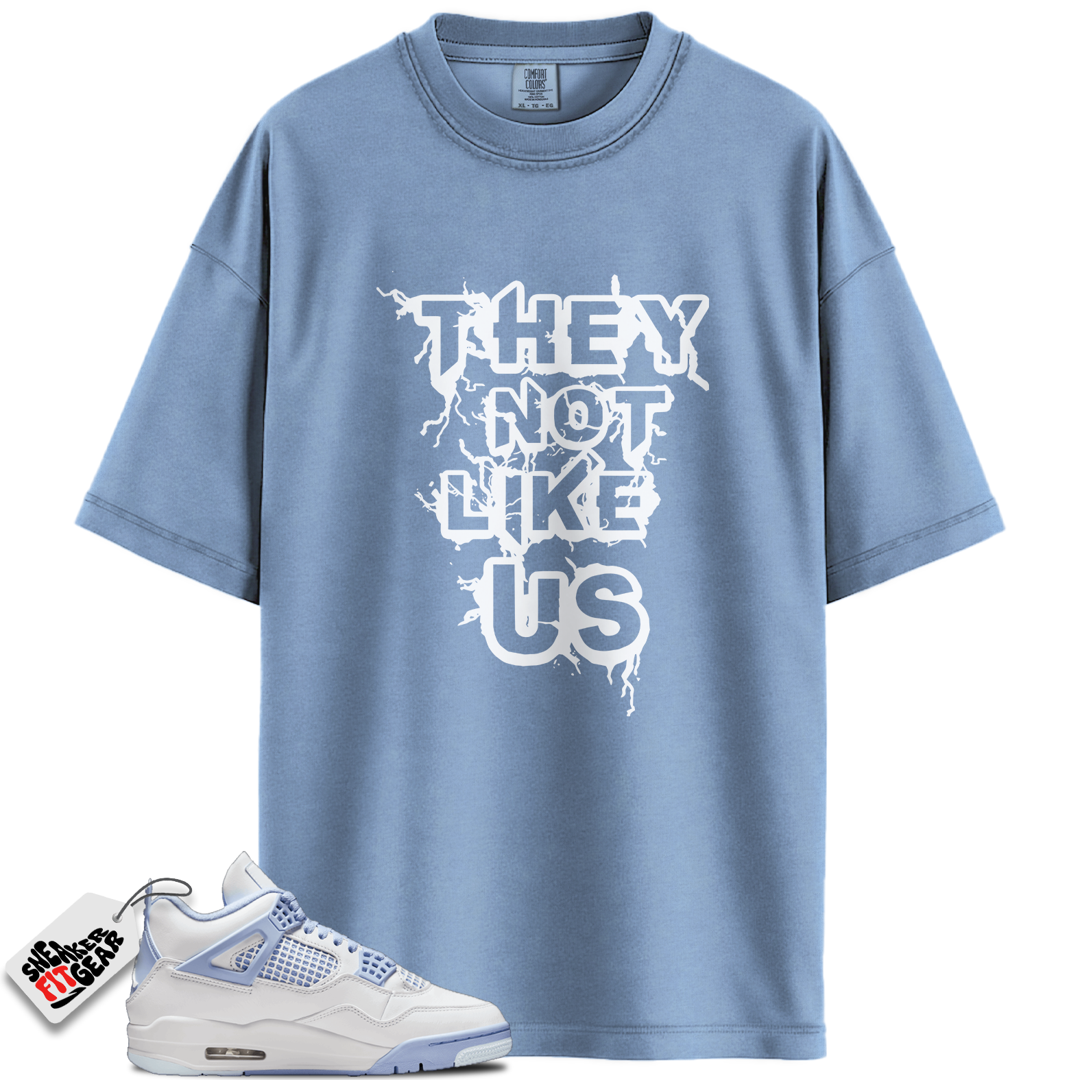 Women's Jordan 4 Retro Forget Me Not Match Shirts, They Not Like Us Sneaker Shirts To Match Women's Jordan 4 Retro Forget Me Not