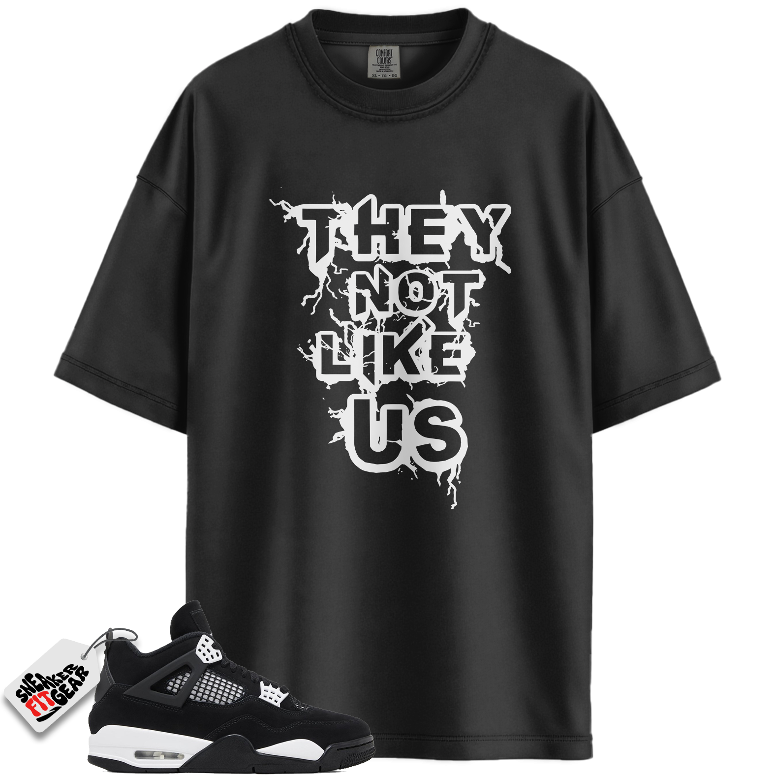 Jordan 4 Retro White Thunder Match Shirts, They Not Like Us Sneaker Shirts To Match Jordan 4 Retro White Thunder