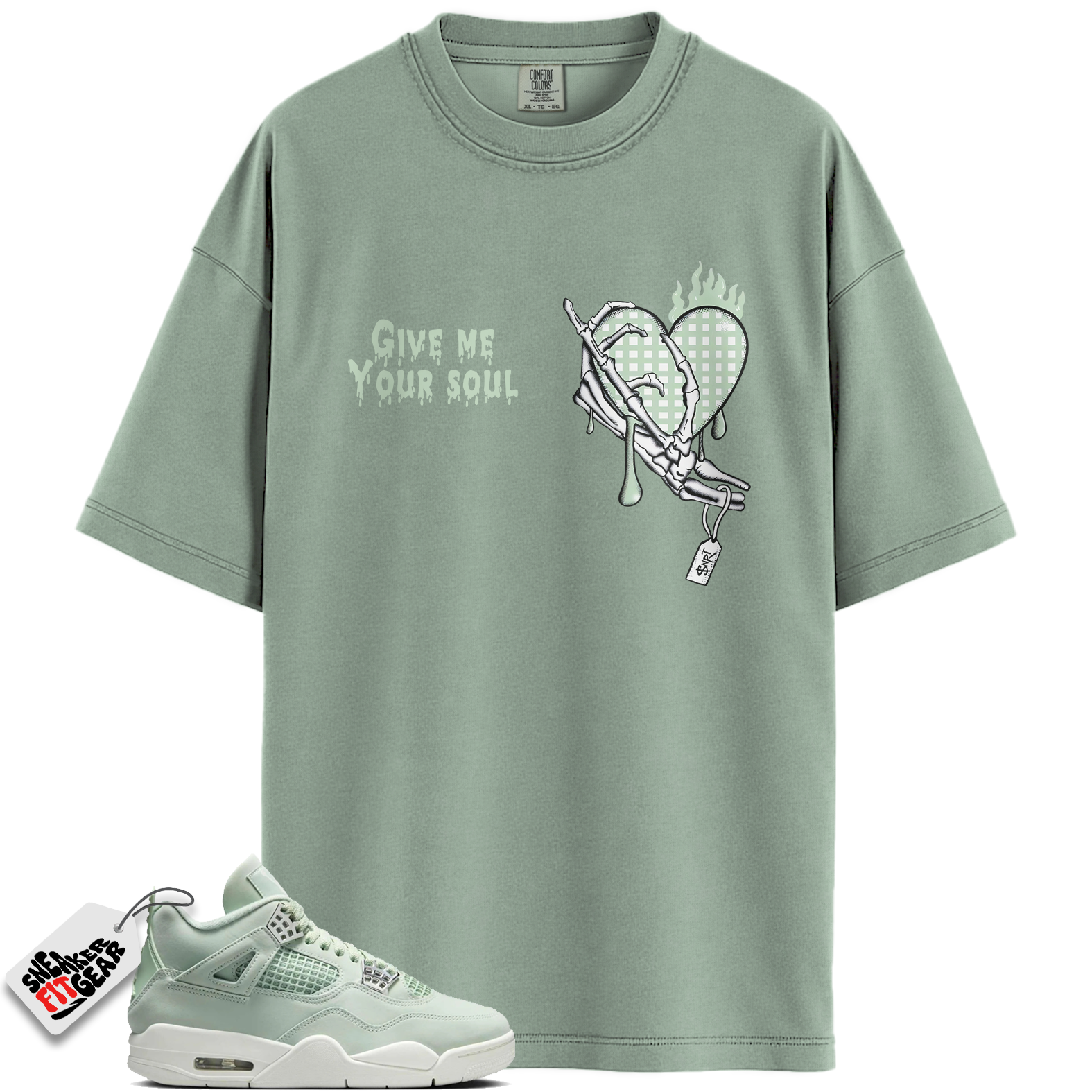 Women's Jordan 4 Retro Seafoam Sail Match Shirts, Give Me Your Soul Sneaker Shirts To Match Women's Jordan 4 Retro Seafoam Sail Main image