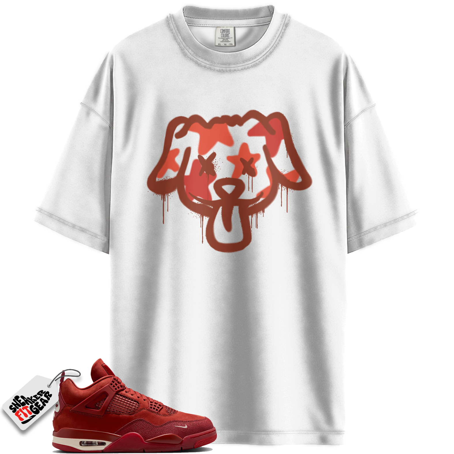 Jordan 4 Retro OG SP Nigel Sylvester Brick by Brick Match Shirts, Graffiti Dog Unisex Graphic Shirts To Match Jordan 4 Retro OG SP Nigel Sylvester Brick by Brick