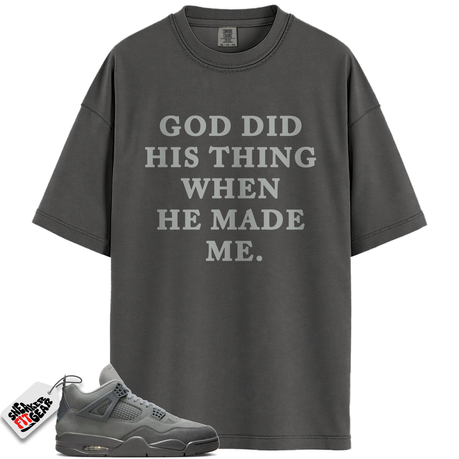 Jordan 4 Retro SE Paris Olympics Wet Cement Match Shirts, God Did His Thing Shirt To Match Jordan 4 Retro SE Paris Olympics Wet Cement