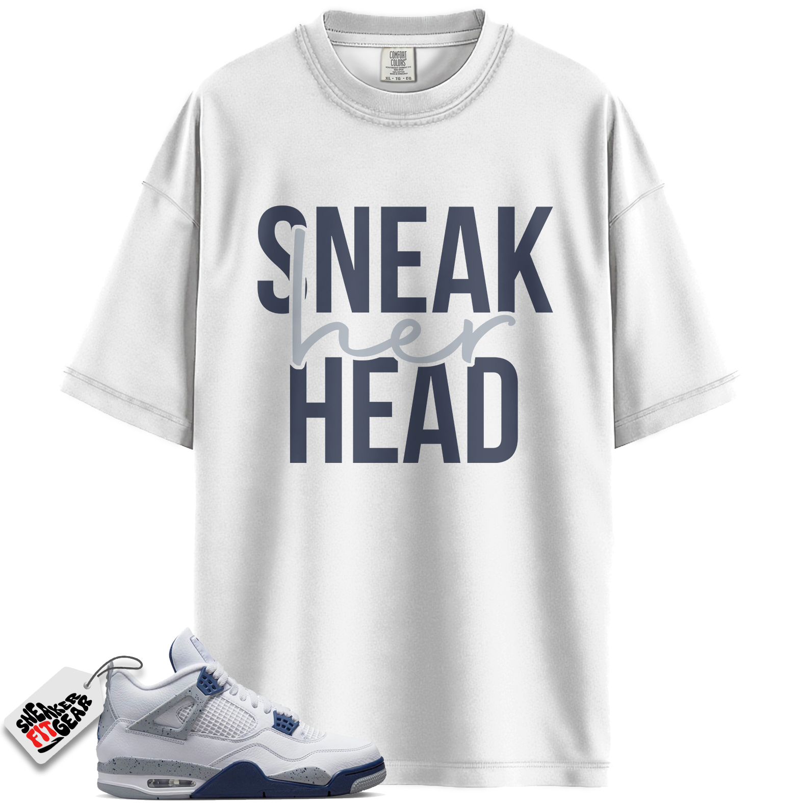 Jordan 4 Retro Midnight Navy Match Shirts, SneakHER Head Shirt To Match Jordan 4 Retro Midnight Navy Main image