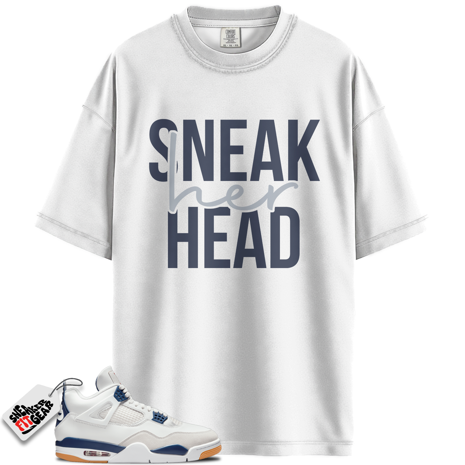 Jordan 4 Retro SB Navy Match Shirts, SneakHER Head Shirt To Match Jordan 4 Retro SB Navy Main image