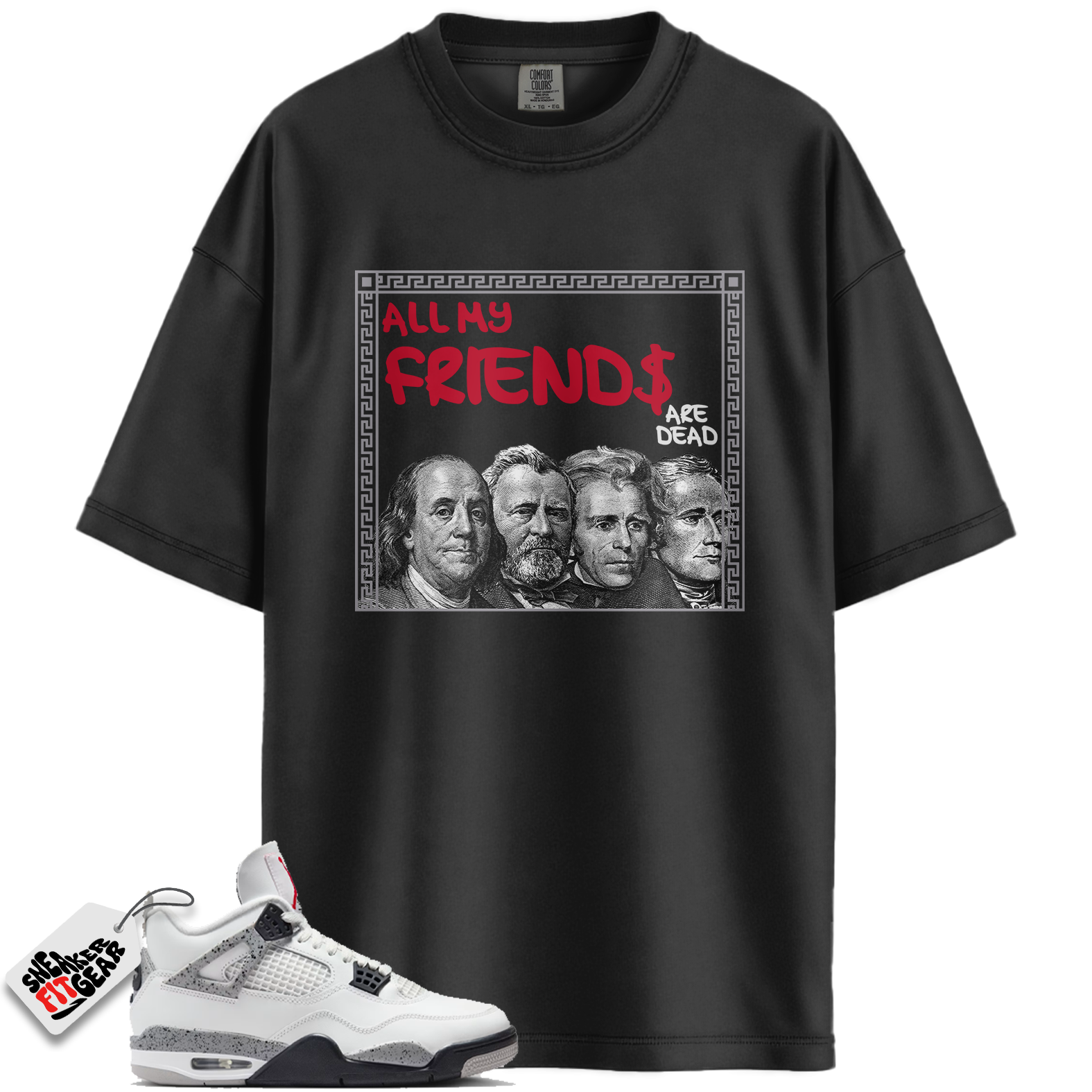 Jordan 4 Retro White Cement (2025) Match Shirts, FRNDS T-Shirt To Match Jordan 4 Retro White Cement (2025)
