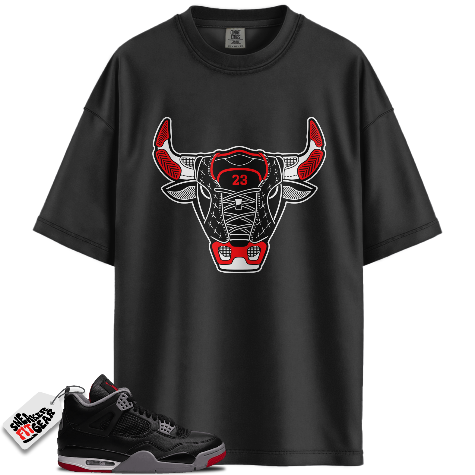 Jordan 4 Retro Bred Reimagined Match Shirts, Buffalo Head  To Match Jordan 4 Retro Bred Reimagined
