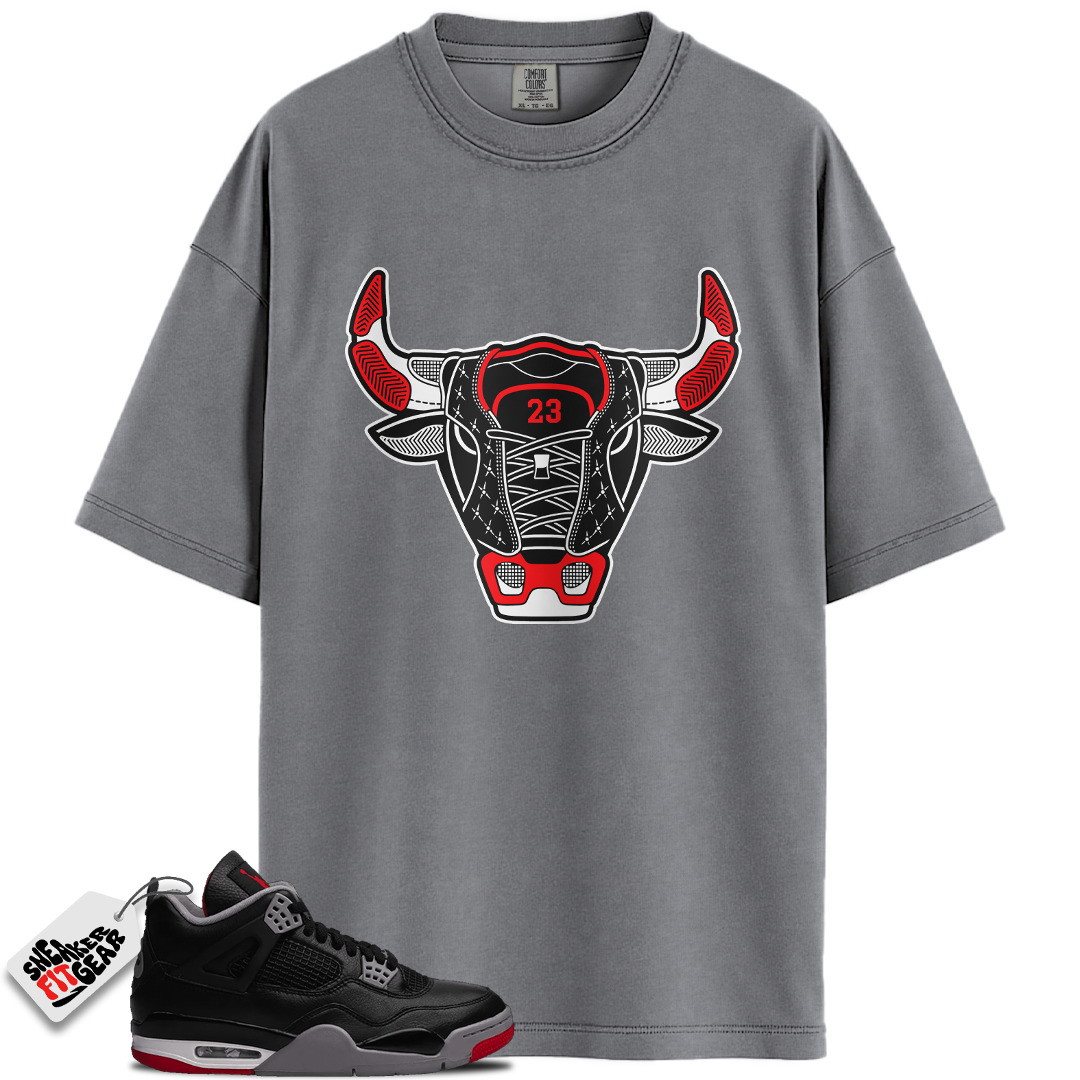 Jordan 4 Retro Bred Reimagined Match Shirts, Buffalo Head  To Match Jordan 4 Retro Bred Reimagined