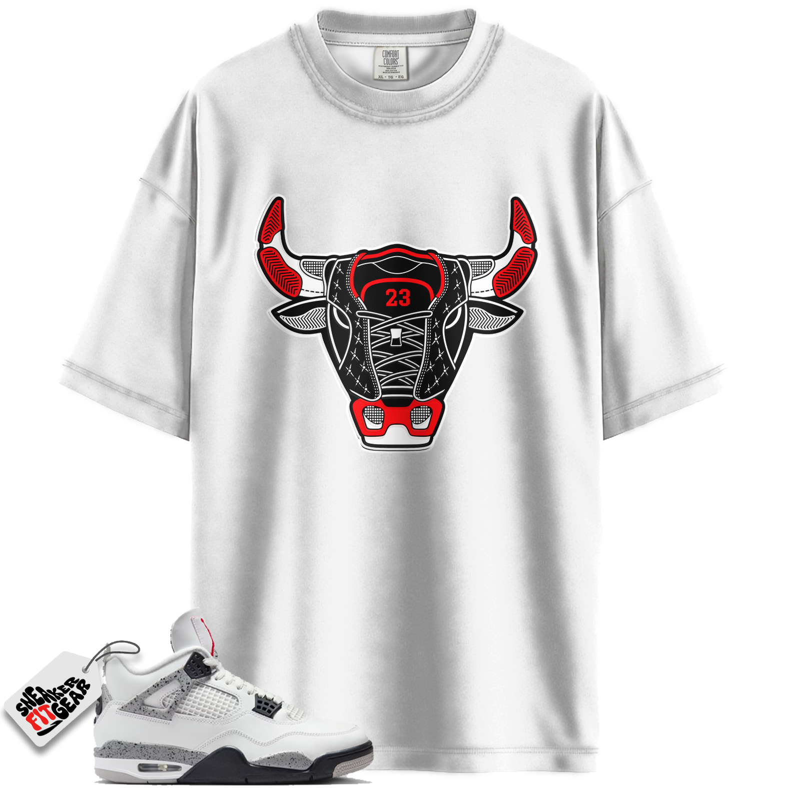 Jordan 4 Retro White Cement (2025) Match Shirts, Buffalo Head  To Match Jordan 4 Retro White Cement (2025)