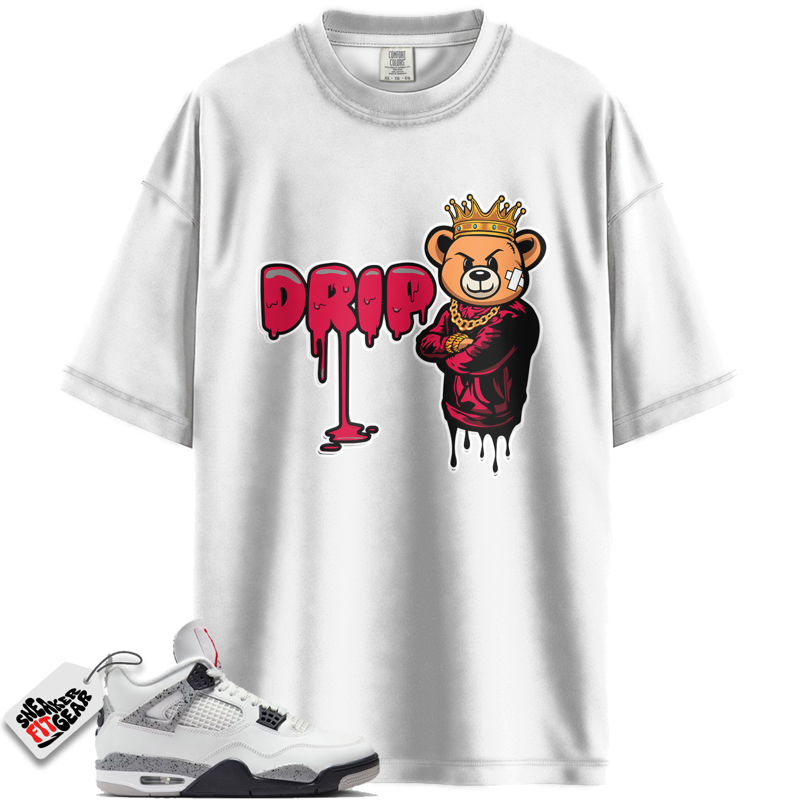 Jordan 4 Red Cement Match Shirts, Drip T-Shirt To Match Jordan 4 Red Cement