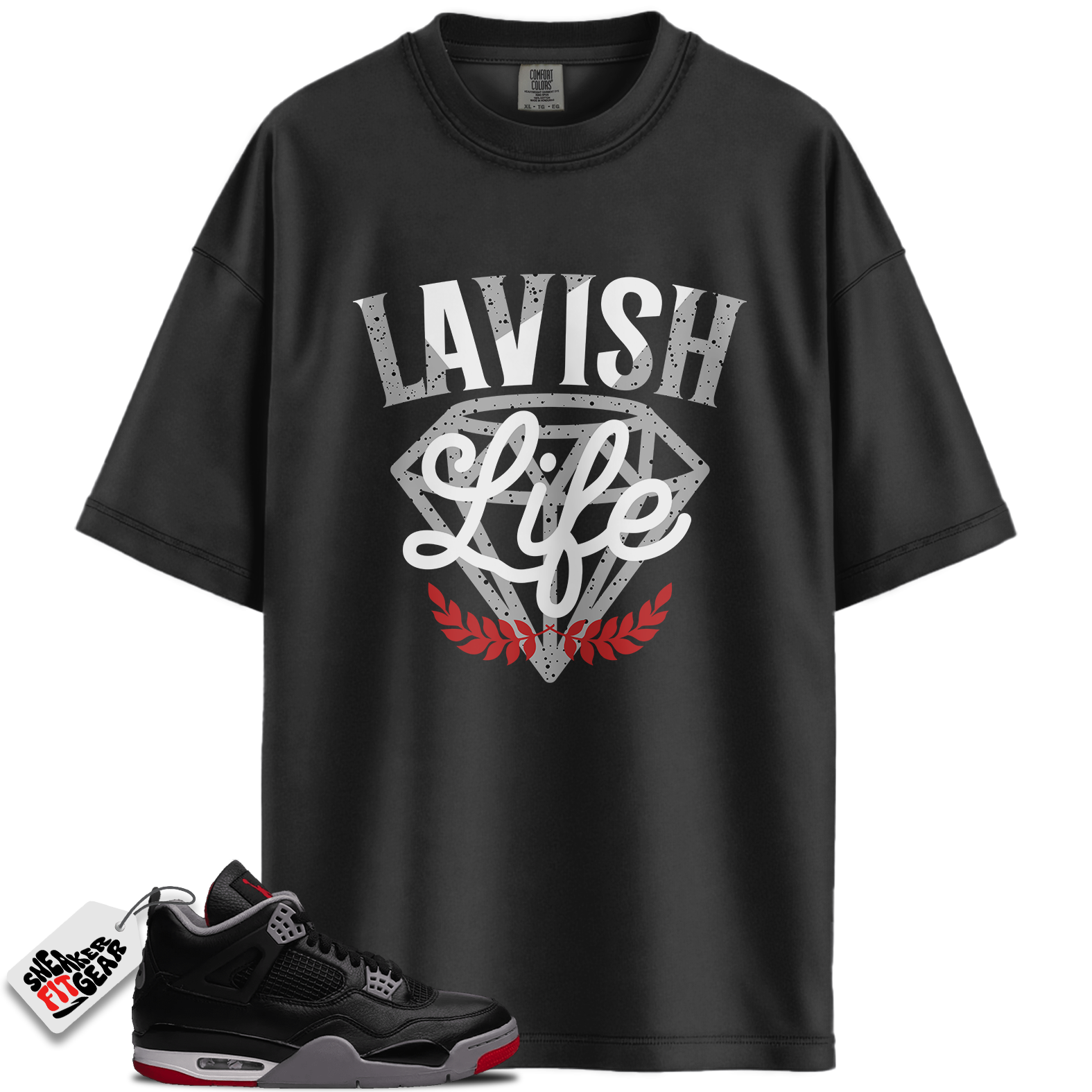 Jordan 4 Retro Bred Reimagined Match Shirts, Lavish Sneaker Shirt To Match Jordan 4 Retro Bred Reimagined