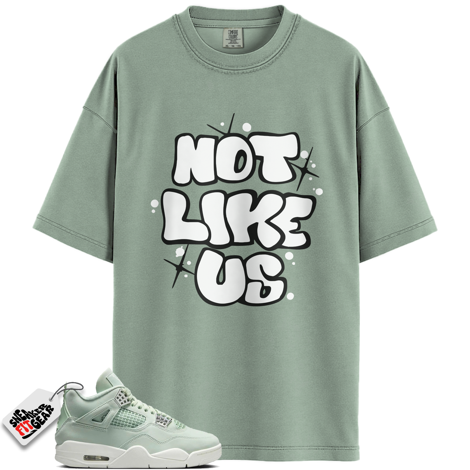 Women's Jordan 4 Retro Seafoam Sail Match Shirts, Not Like Us Shirts To Match Women's Jordan 4 Retro Seafoam Sail Main image