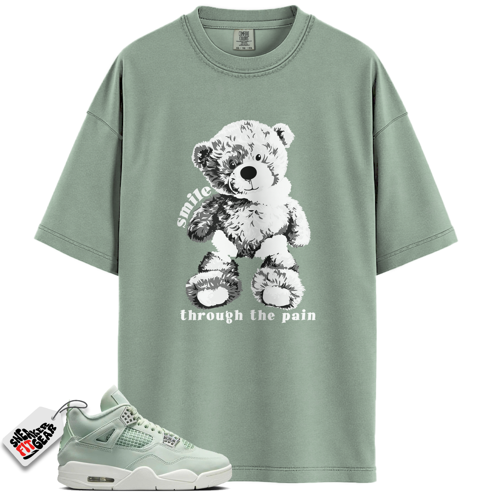 Women's Jordan 4 Retro Seafoam Sail Match Shirts, SMILE Shirts To Match Women's Jordan 4 Retro Seafoam Sail Main image