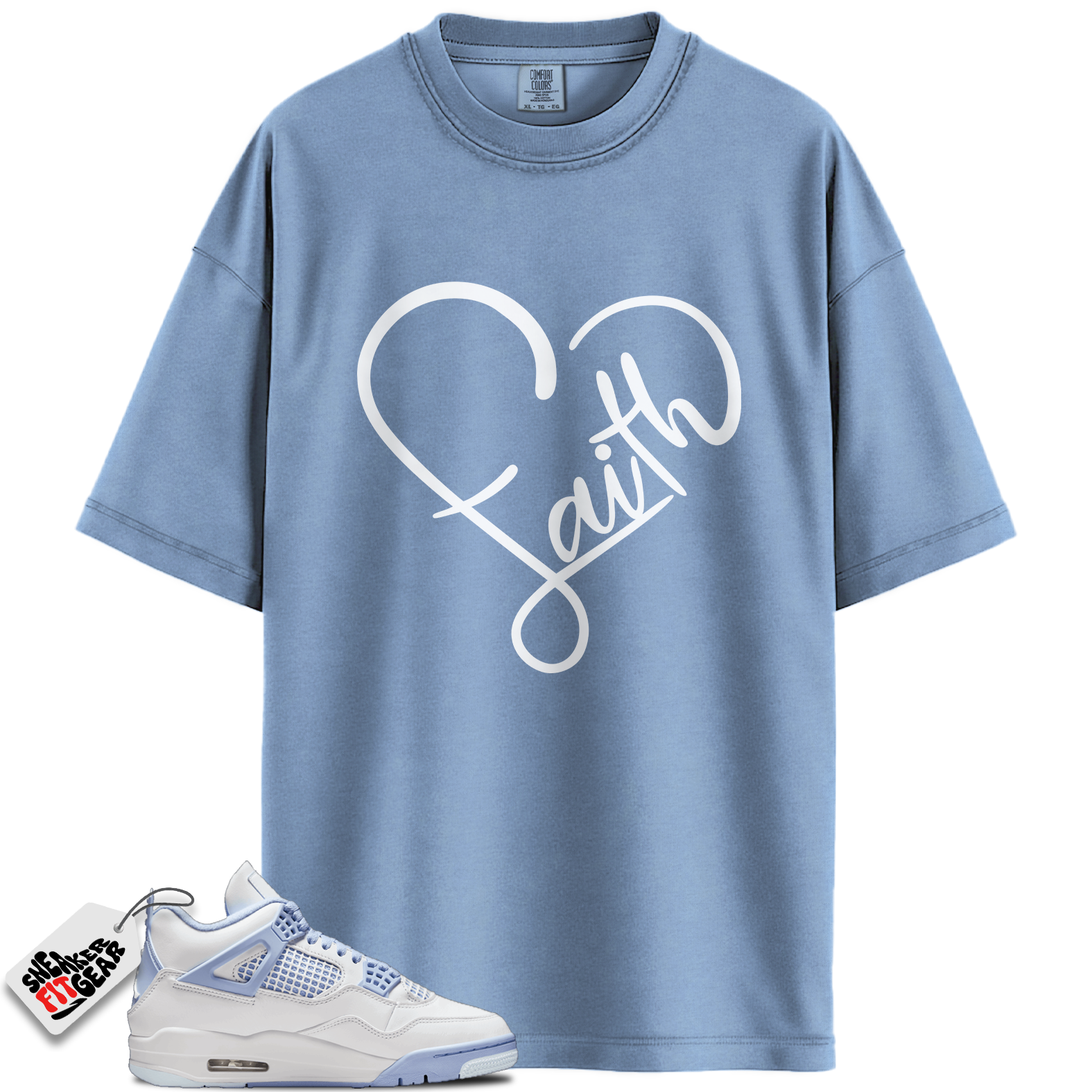 Women's Jordan 4 Retro Forget Me Not Match Shirts, FAITH To Match Women's Jordan 4 Retro Forget Me Not