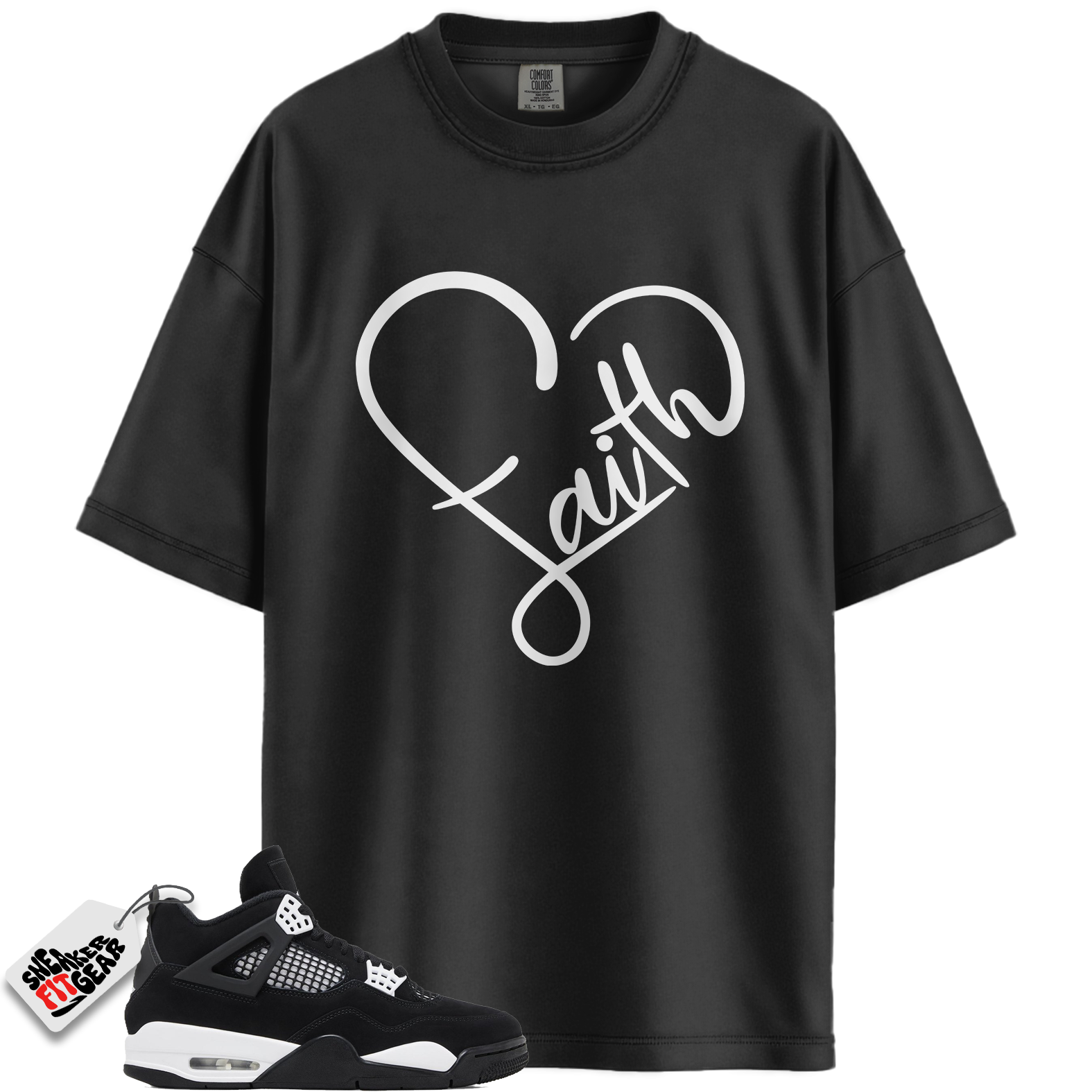 Jordan 4 Retro White Thunder Match Shirts, FAITH To Match Jordan 4 Retro White Thunder