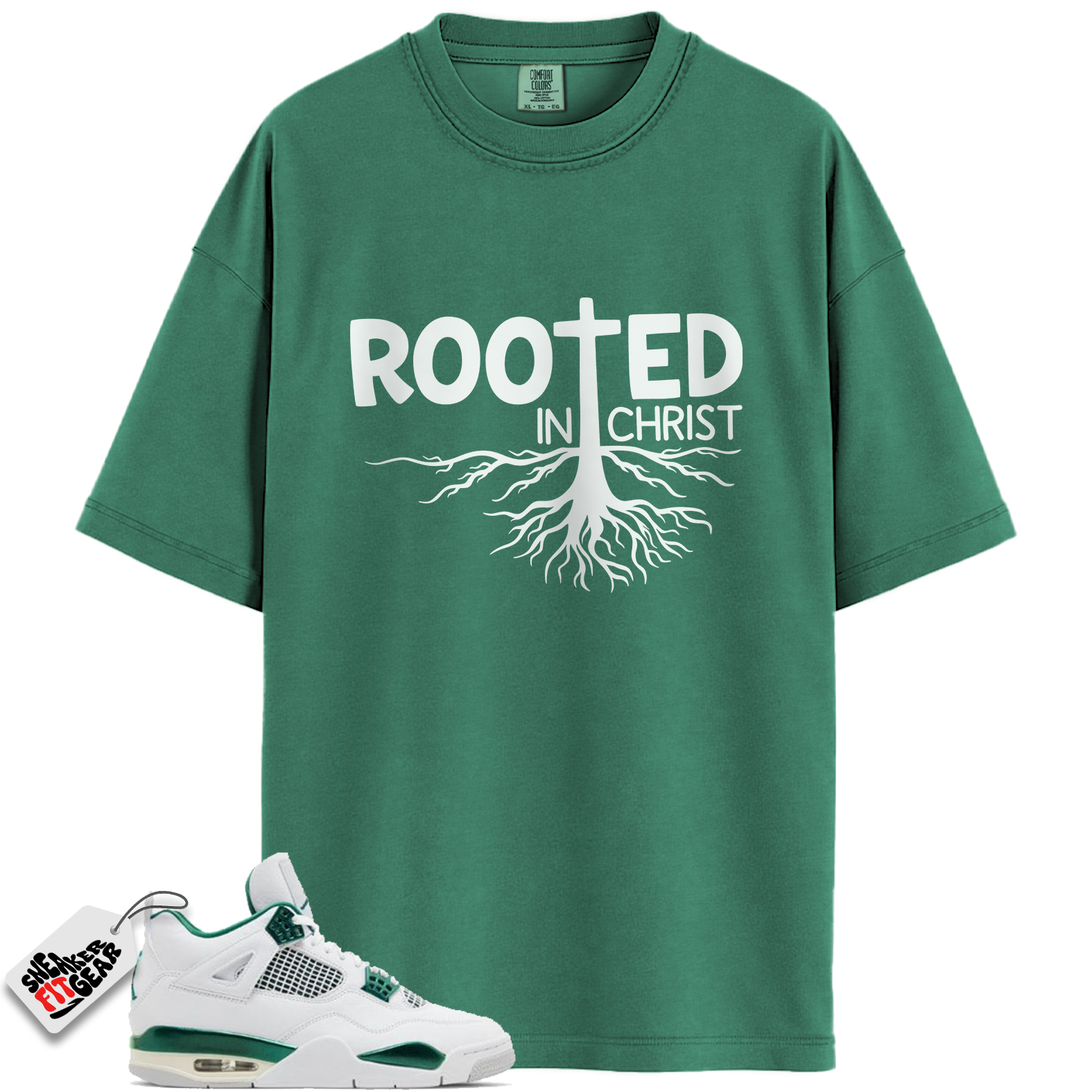 Jordan 4 Retro Oxidized Green Match Shirts, ROOTED To Match Jordan 4 Retro Oxidized Green Main image