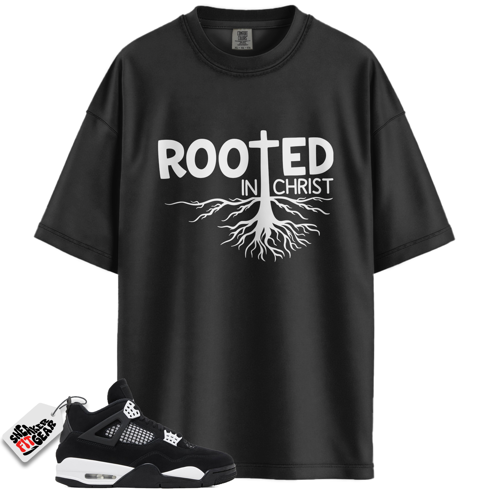 Jordan 4 Retro White Thunder Match Shirts, ROOTED To Match Jordan 4 Retro White Thunder Main image