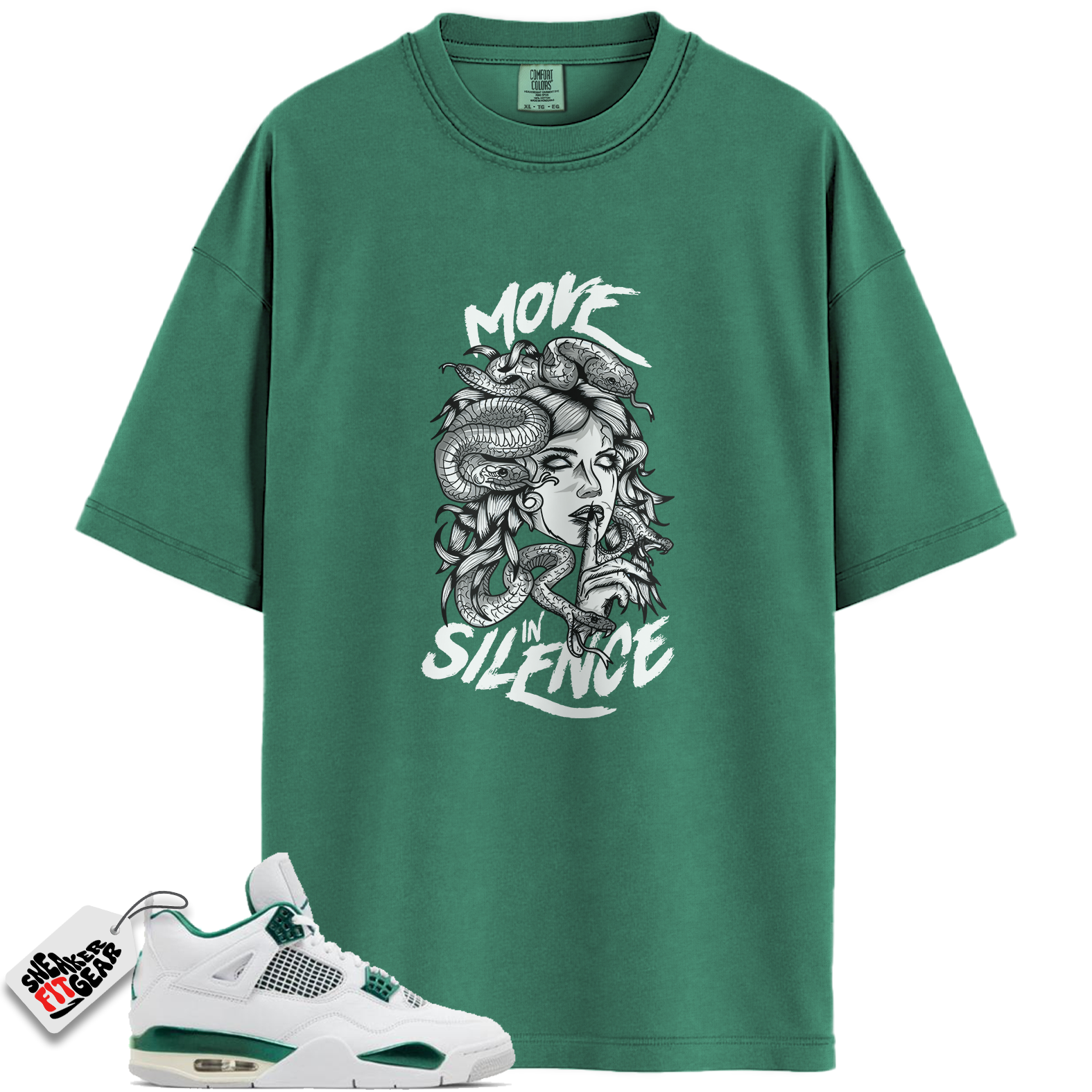 Jordan 4 Retro Oxidized Green Match Shirts, Move in Silence Sneaker Shirts To Match Jordan 4 Retro Oxidized Green