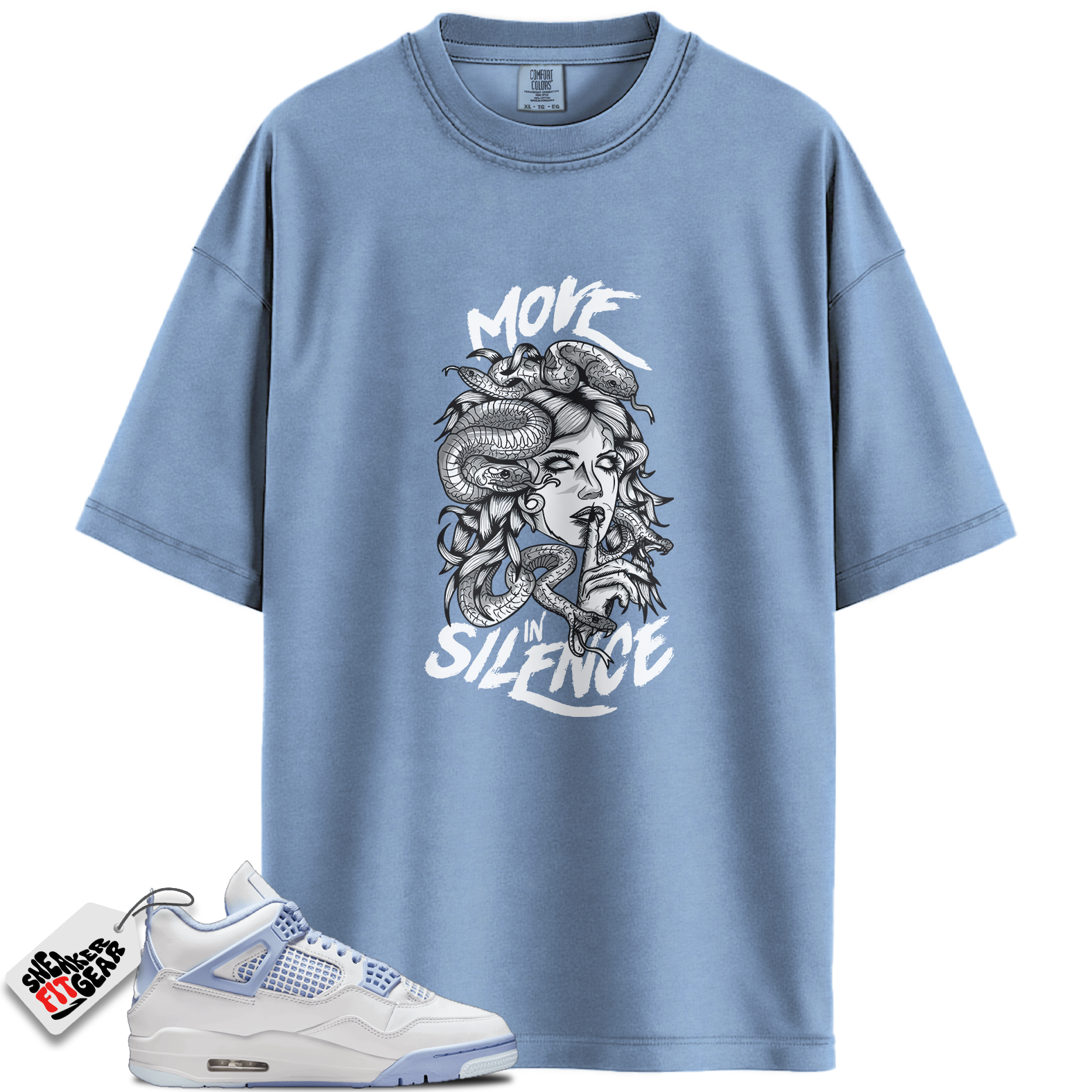 Women's Jordan 4 Retro Forget Me Not Match Shirts, Move in Silence Sneaker Shirts To Match Women's Jordan 4 Retro Forget Me Not