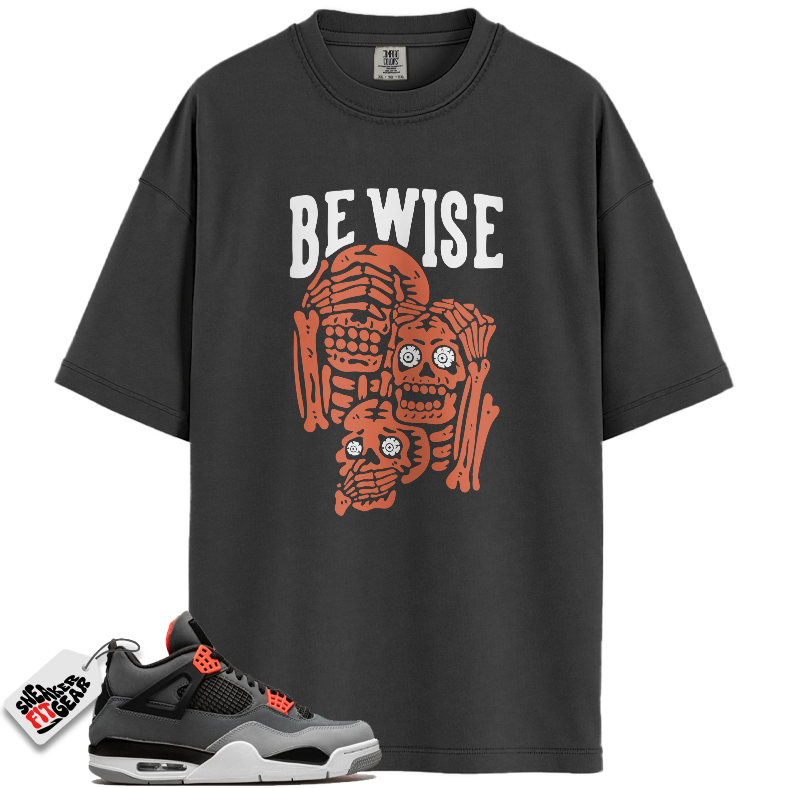 Jordan 4 Retro Infrared Match Shirts, Nigel Sylvester x Air Jordan 4 Brick by Brick ‘Be Wise’ Matching Shirt To Match Jordan 4 Retro Infrared