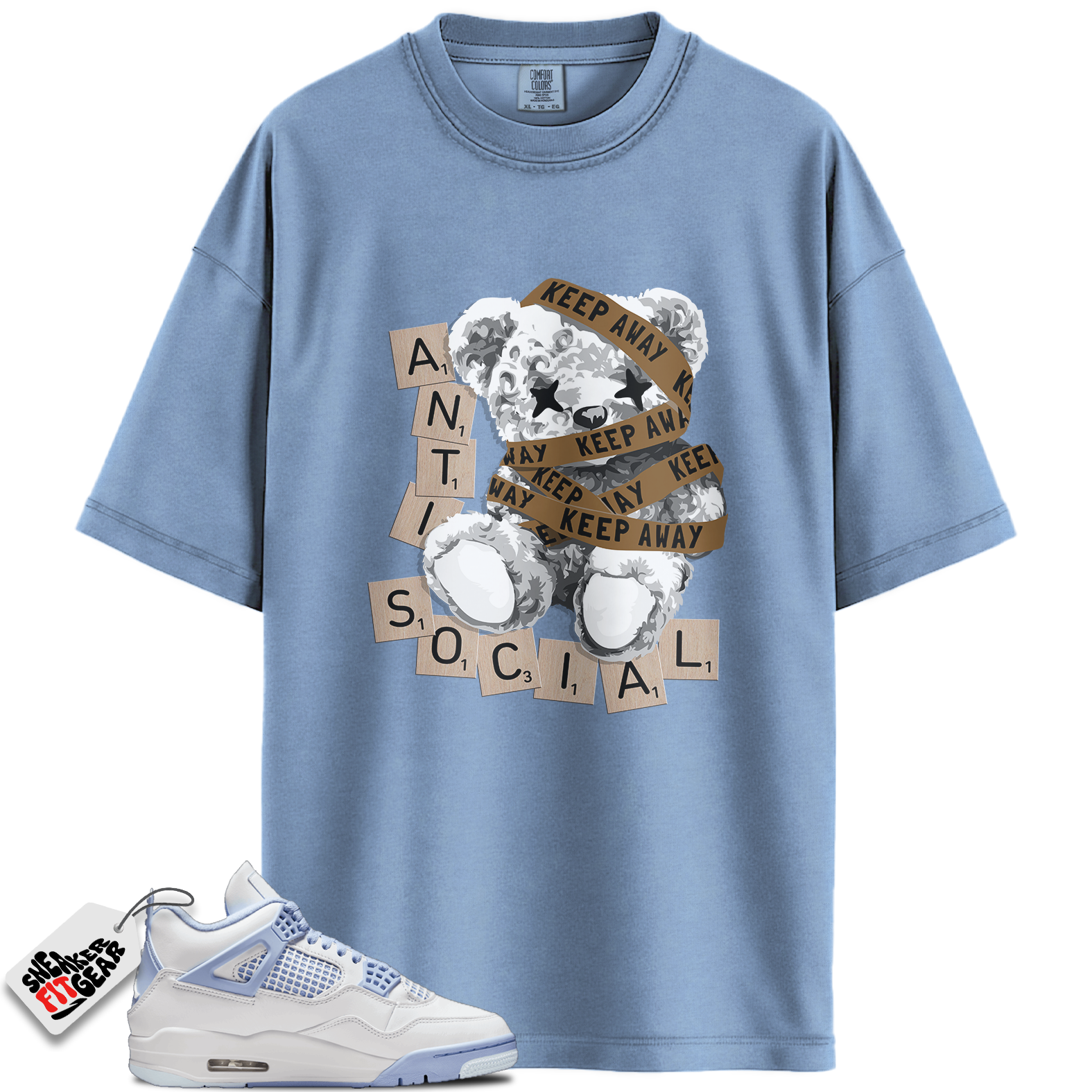 Women's Jordan 4 Retro Forget Me Not Match Shirts, Anti Social To Match Women's Jordan 4 Retro Forget Me Not Main image