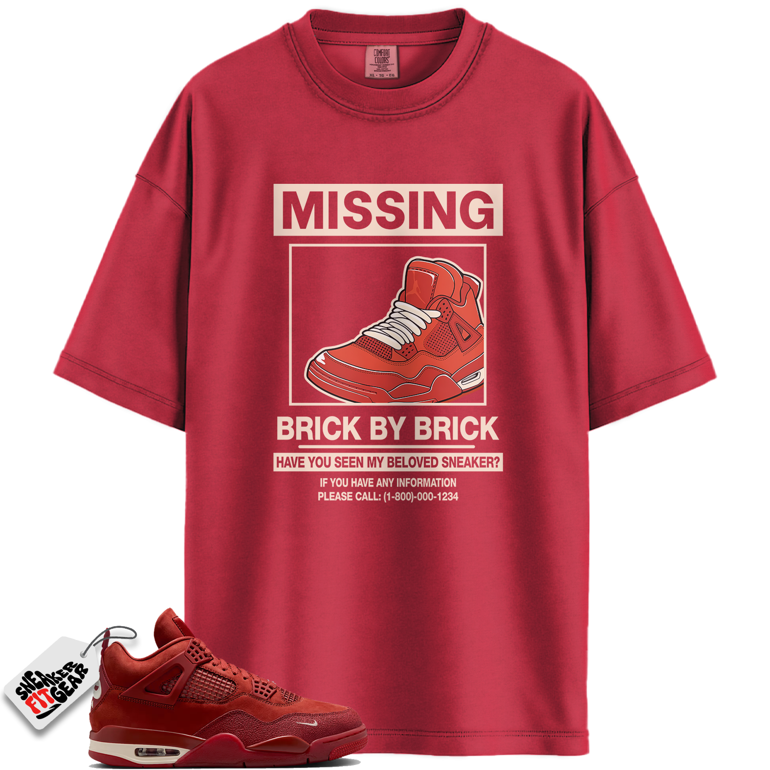 Jordan 4 Retro OG SP Nigel Sylvester Brick by Brick Match Shirts, Missing Sneaker Unisex Crew Neck Shirt To Match Jordan 4 Retro OG SP Nigel Sylvester Brick by Brick