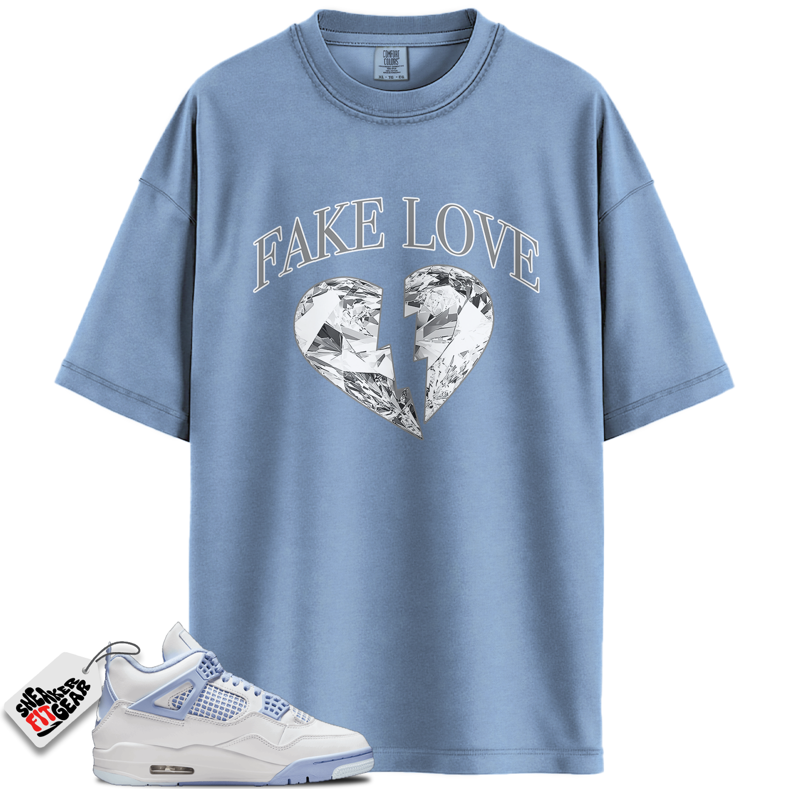 Women's Jordan 4 Retro Forget Me Not Match Shirts, Fake Love To Match Women's Jordan 4 Retro Forget Me Not
