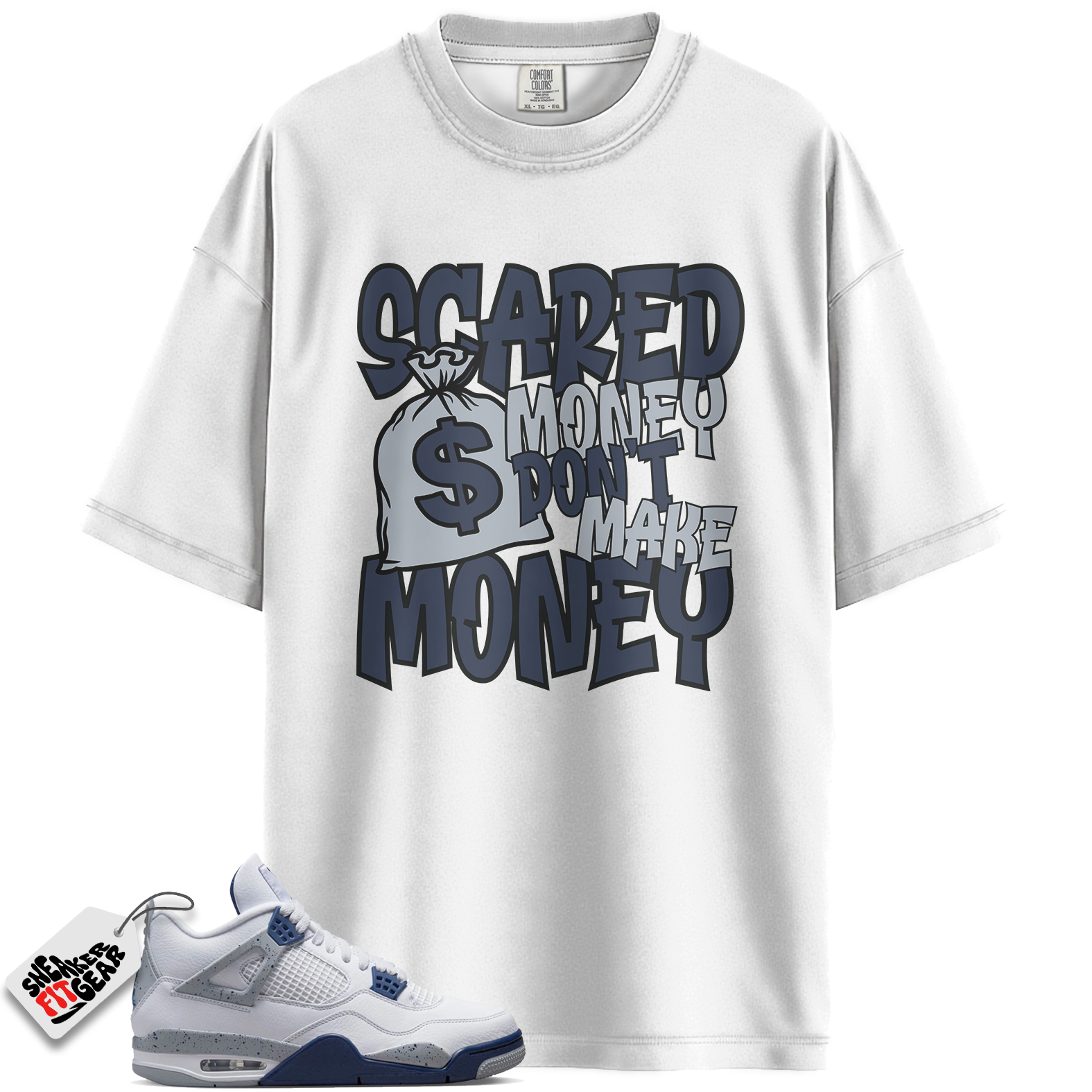 Jordan 4 Retro Midnight Navy Match Shirts, Scared Money Shirt To Match Jordan 4 Retro Midnight Navy