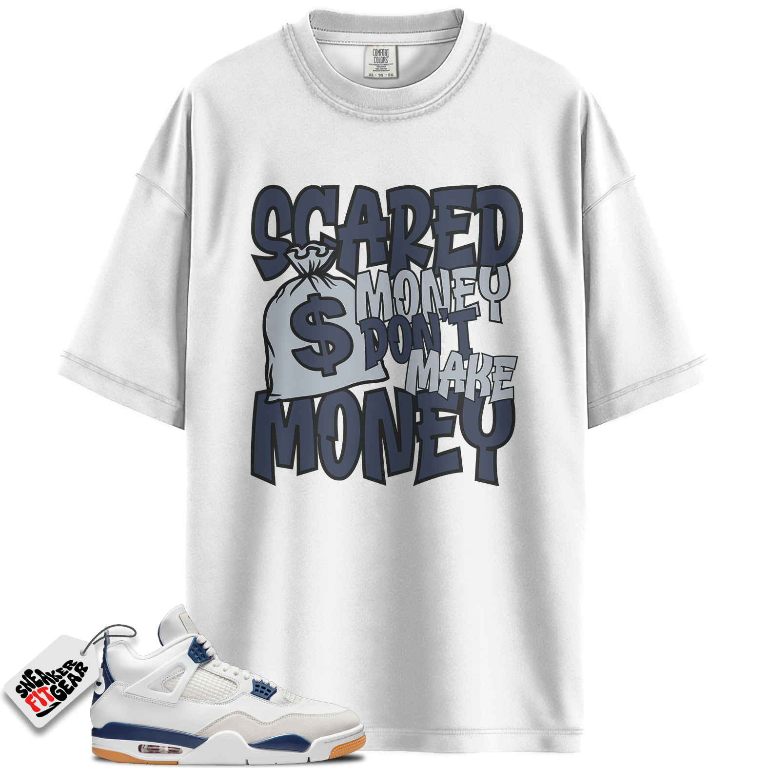 Jordan 4 Retro SB Navy Match Shirts, Scared Money Shirt To Match Jordan 4 Retro SB Navy Main image