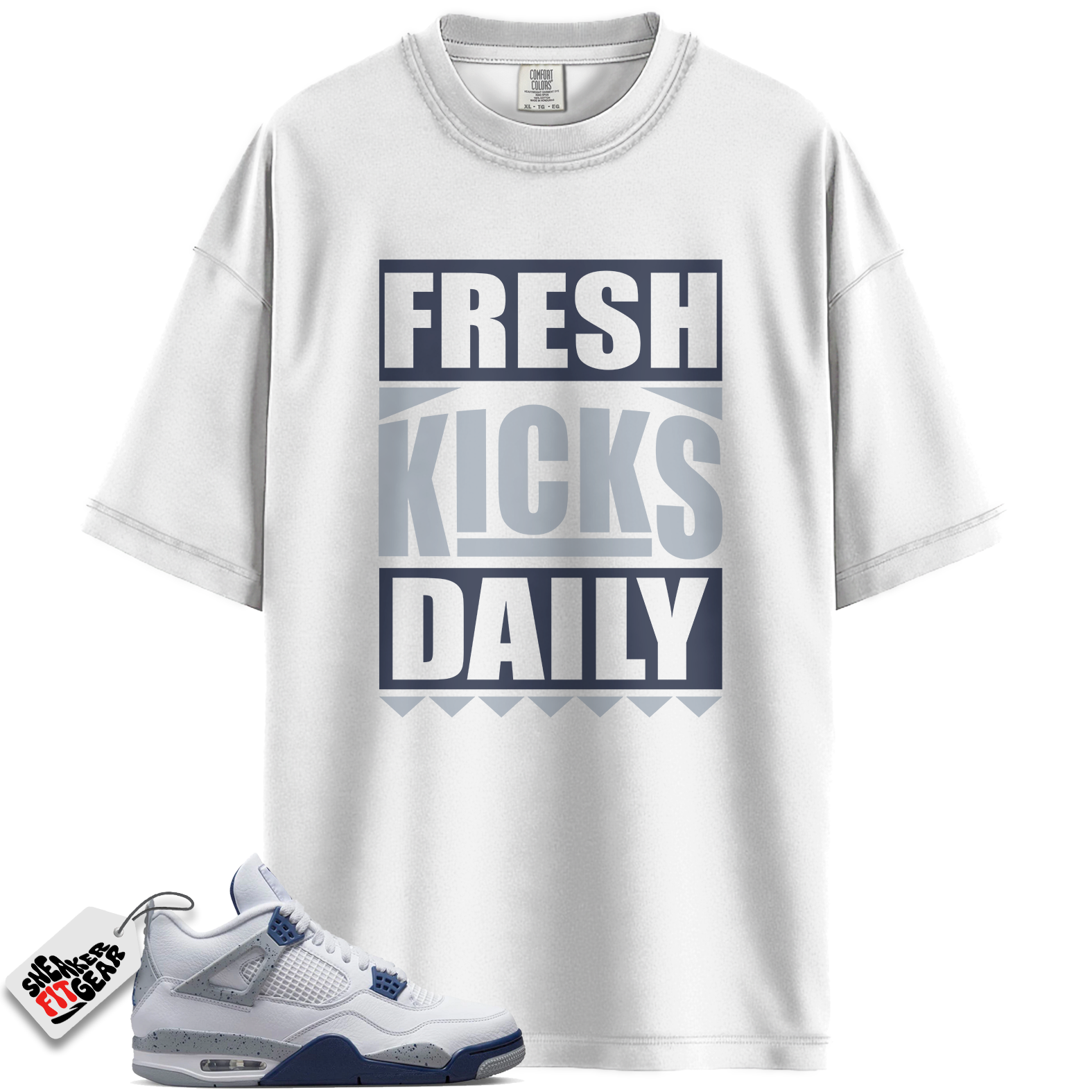 Jordan 4 Retro Midnight Navy Match Shirts, Fresh Kicks Daily Shirt To Match Jordan 4 Retro Midnight Navy