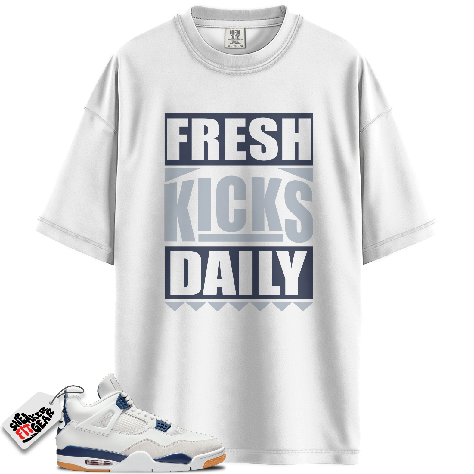 Jordan 4 Retro SB Navy Match Shirts, Fresh Kicks Daily Shirt To Match Jordan 4 Retro SB Navy