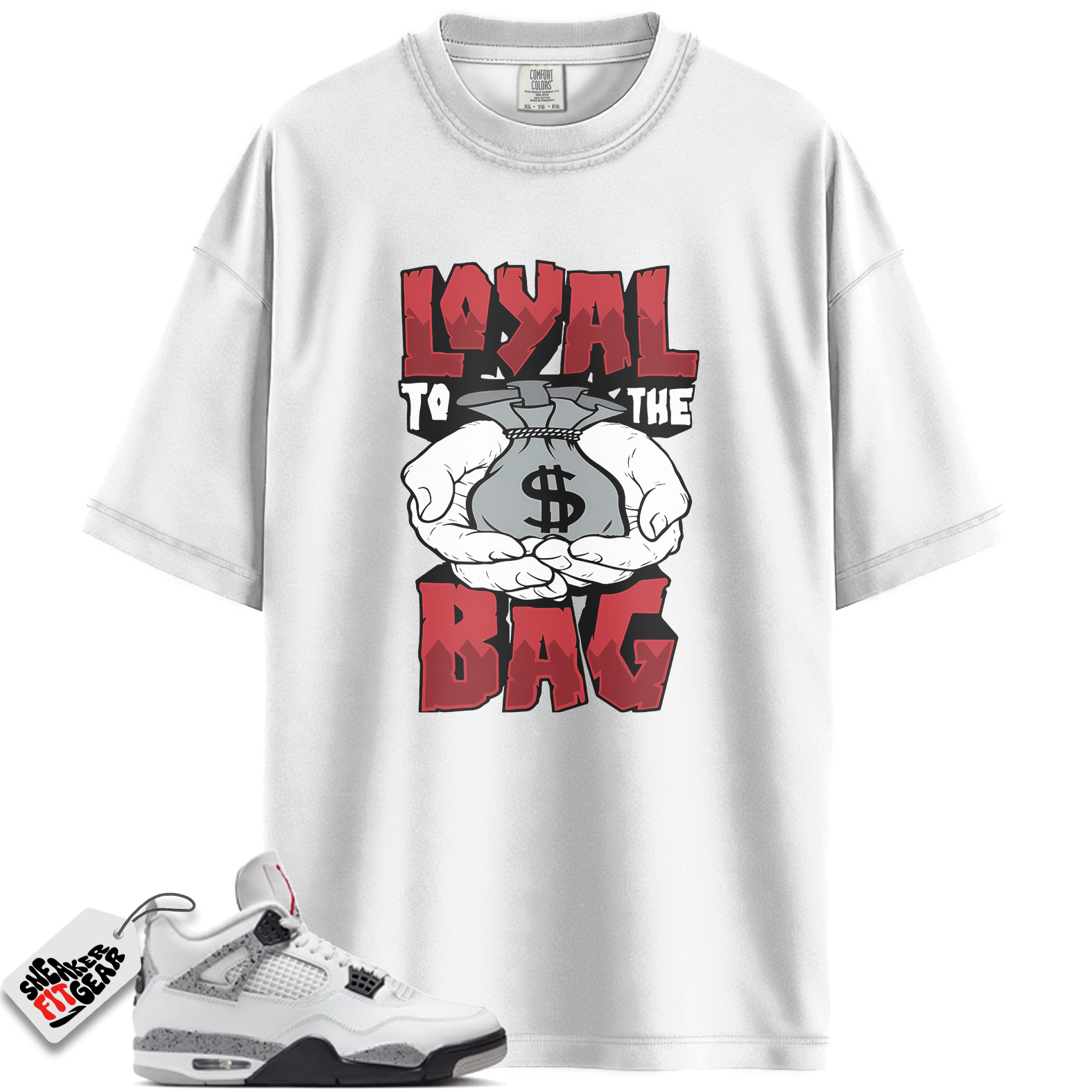 Jordan 4 Retro White Cement (2025) Match Shirts, Money Loyalty To Match Jordan 4 Retro White Cement (2025)