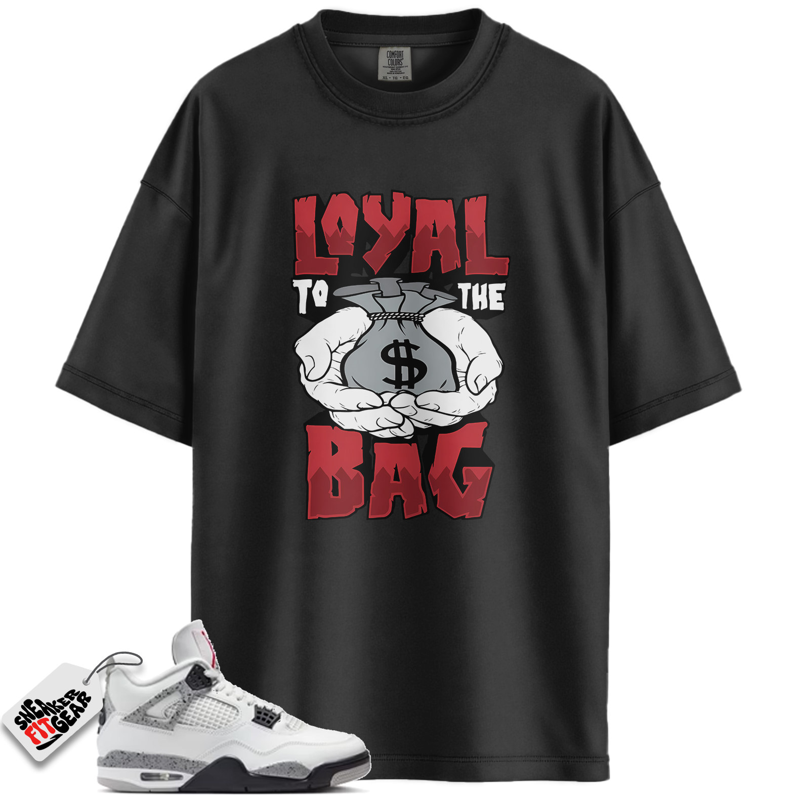 Jordan 4 Retro White Cement (2025) Match Shirts, Money Loyalty To Match Jordan 4 Retro White Cement (2025)