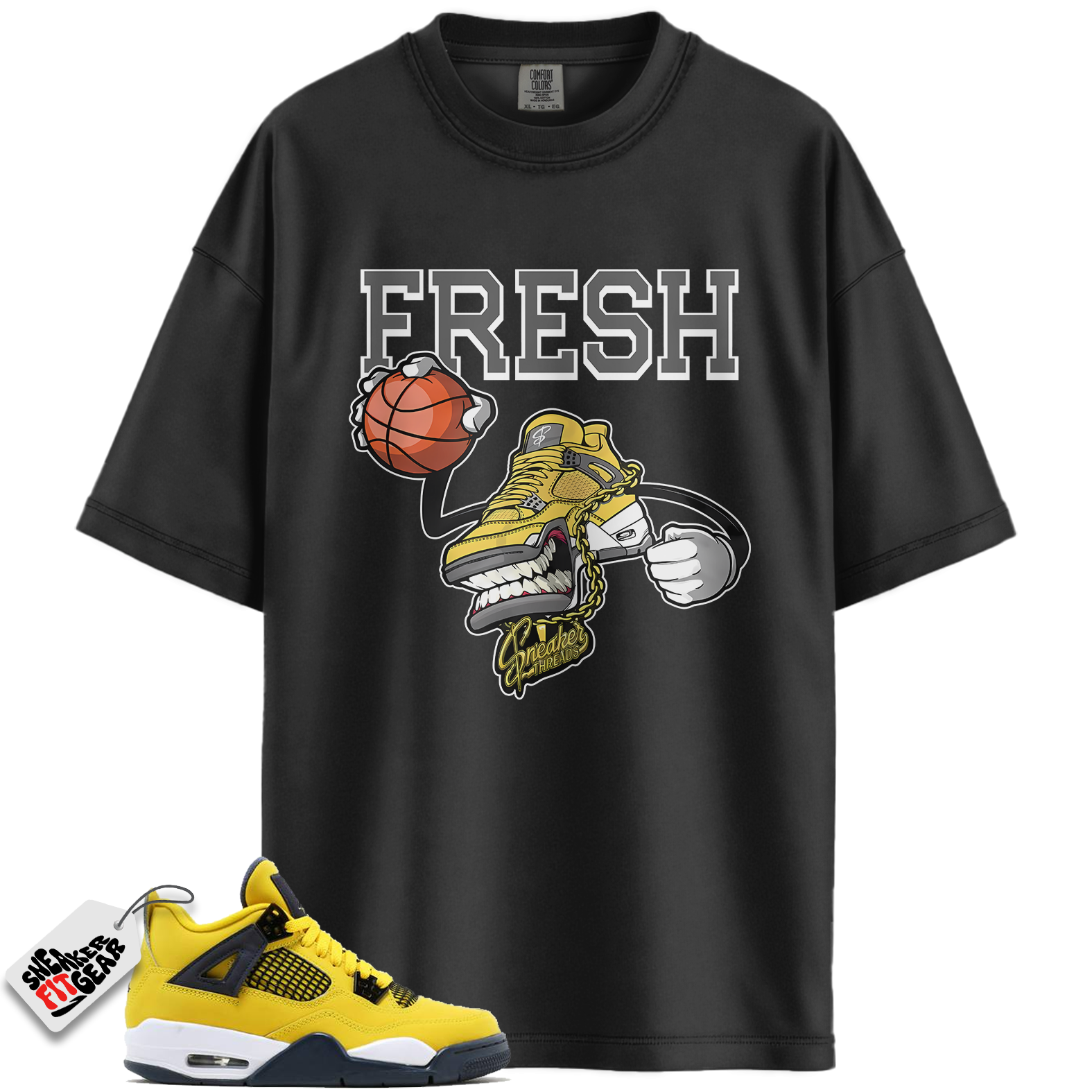 Jordan 4 Retro Lightning Match Shirts, Fresh Fours Tee Shirts To Match Jordan 4 Retro Lightning
