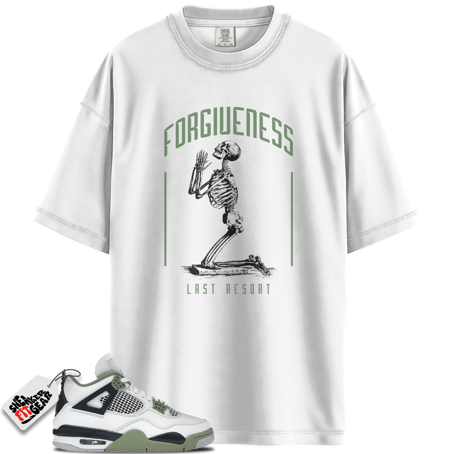 Women's Jordan 4 Retro Oil Green Seafoam Match Shirts, Forgiveness Shirt To Match Women's Jordan 4 Retro Oil Green Seafoam Main image