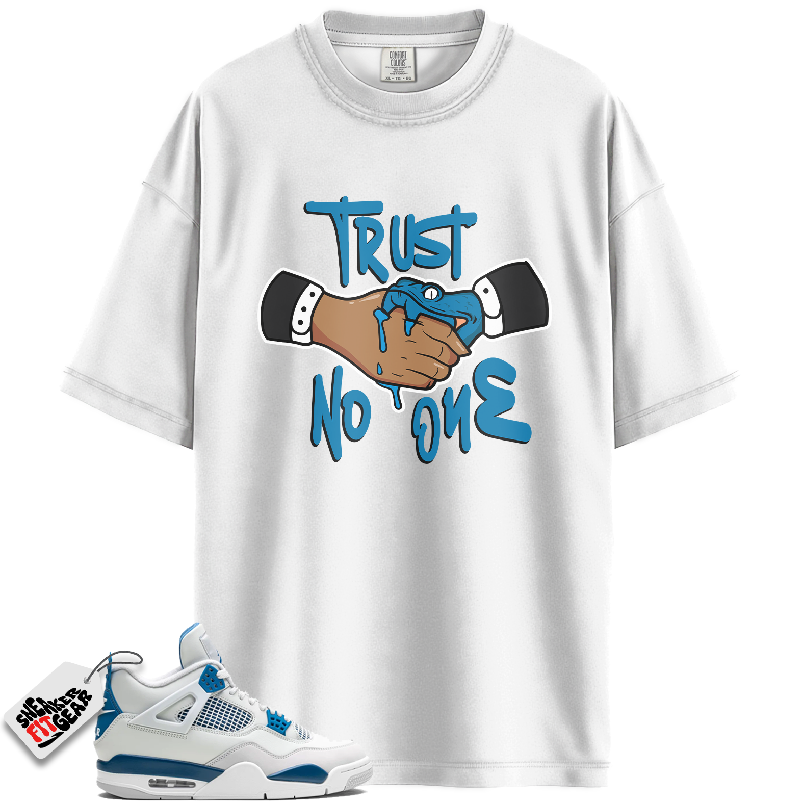 Jordan 4 Military Blue Match Shirts, Trust No One Tee To Match Jordan 4 Military Blue Main image