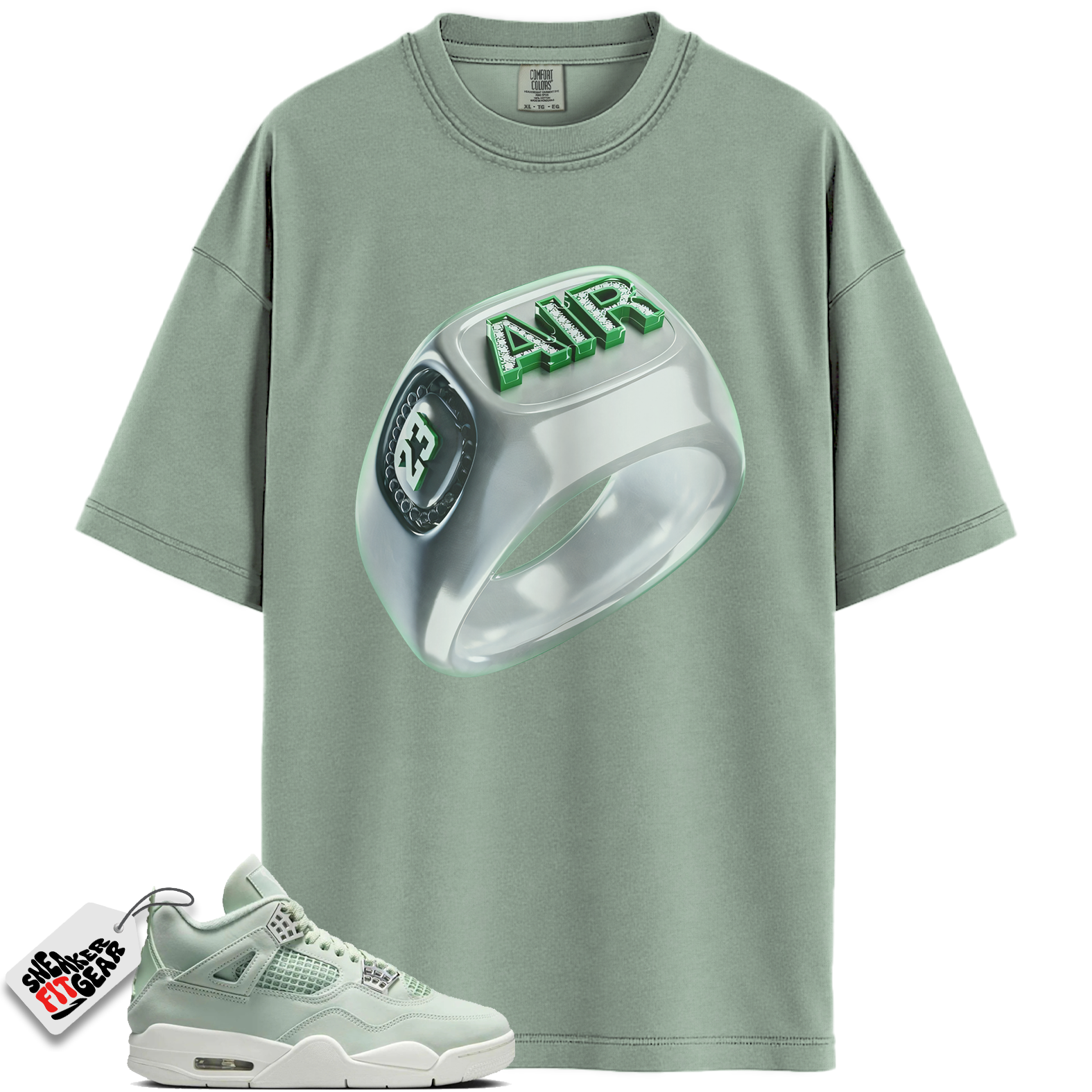 Women's Jordan 4 Retro Seafoam Sail Match Shirts, Diamond Ring Sneaker Tee To Match Women's Jordan 4 Retro Seafoam Sail Main image