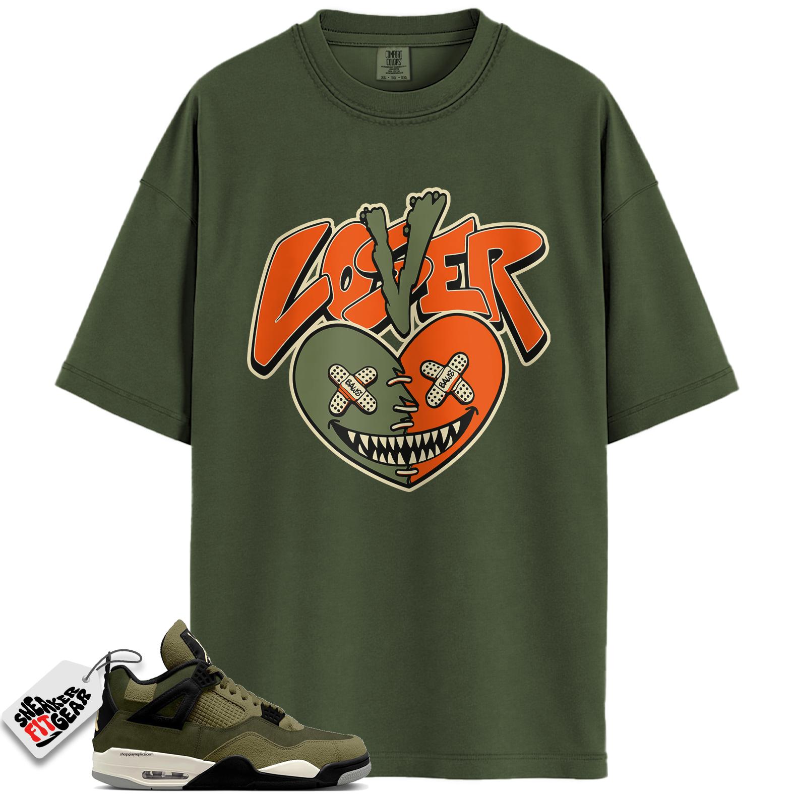 Jordan 4 Retro SE Craft Medium Olive Match Shirts, CELADON LOVER LOSER BAWS To Match Jordan 4 Retro SE Craft Medium Olive
