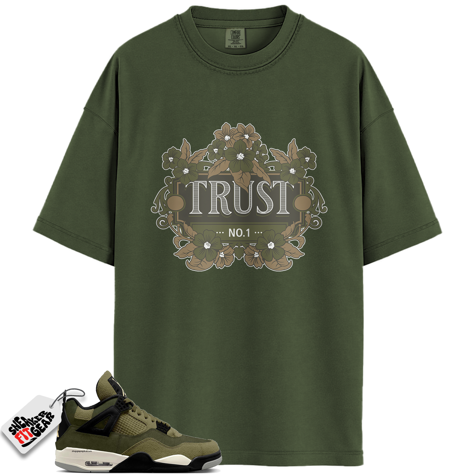 Jordan 4 Retro SE Craft Medium Olive Match Shirts, TRUST To Match Jordan 4 Retro SE Craft Medium Olive Main image
