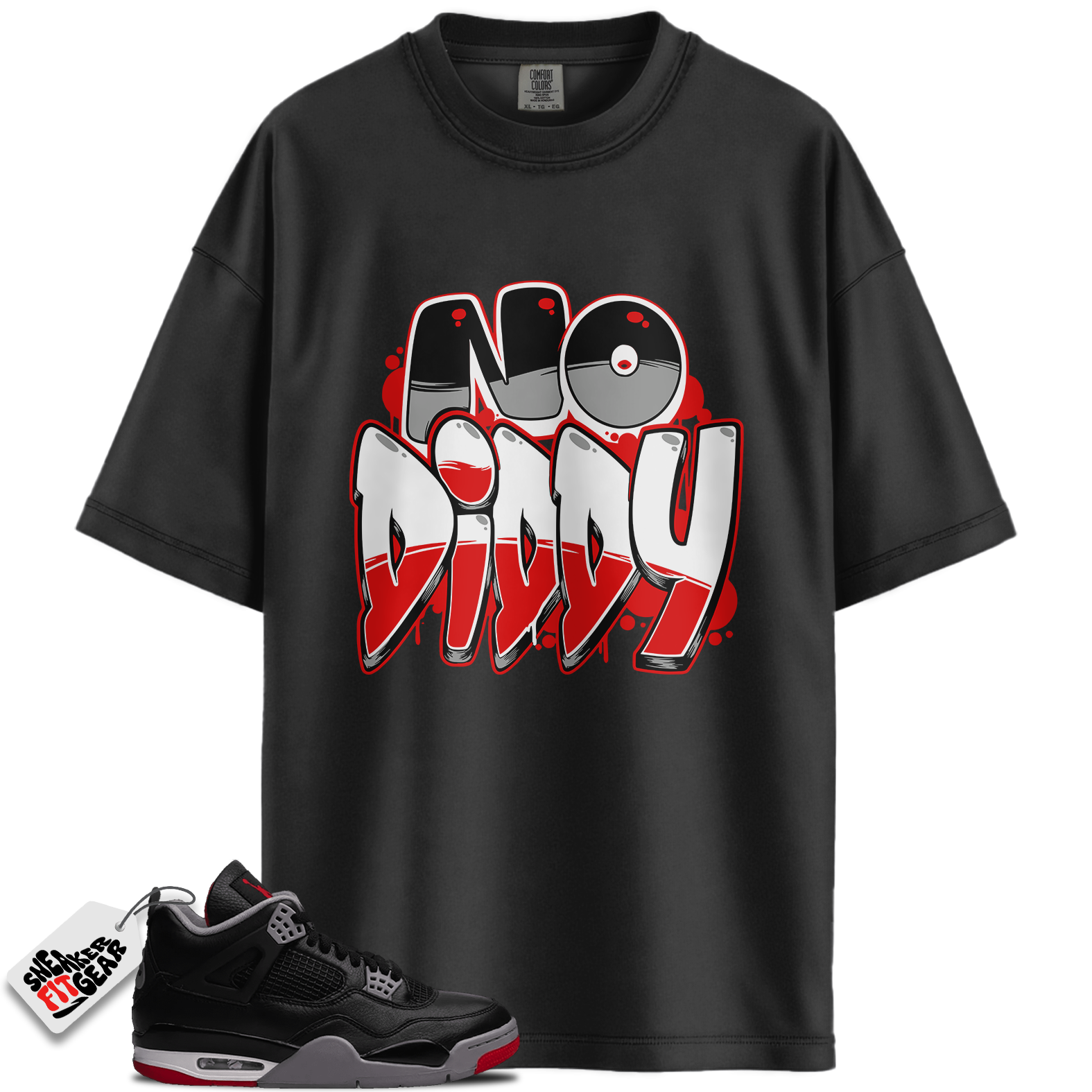 Jordan 4 Retro Bred Reimagined Match Shirts, RED NODIDDY To Match Jordan 4 Retro Bred Reimagined Main image