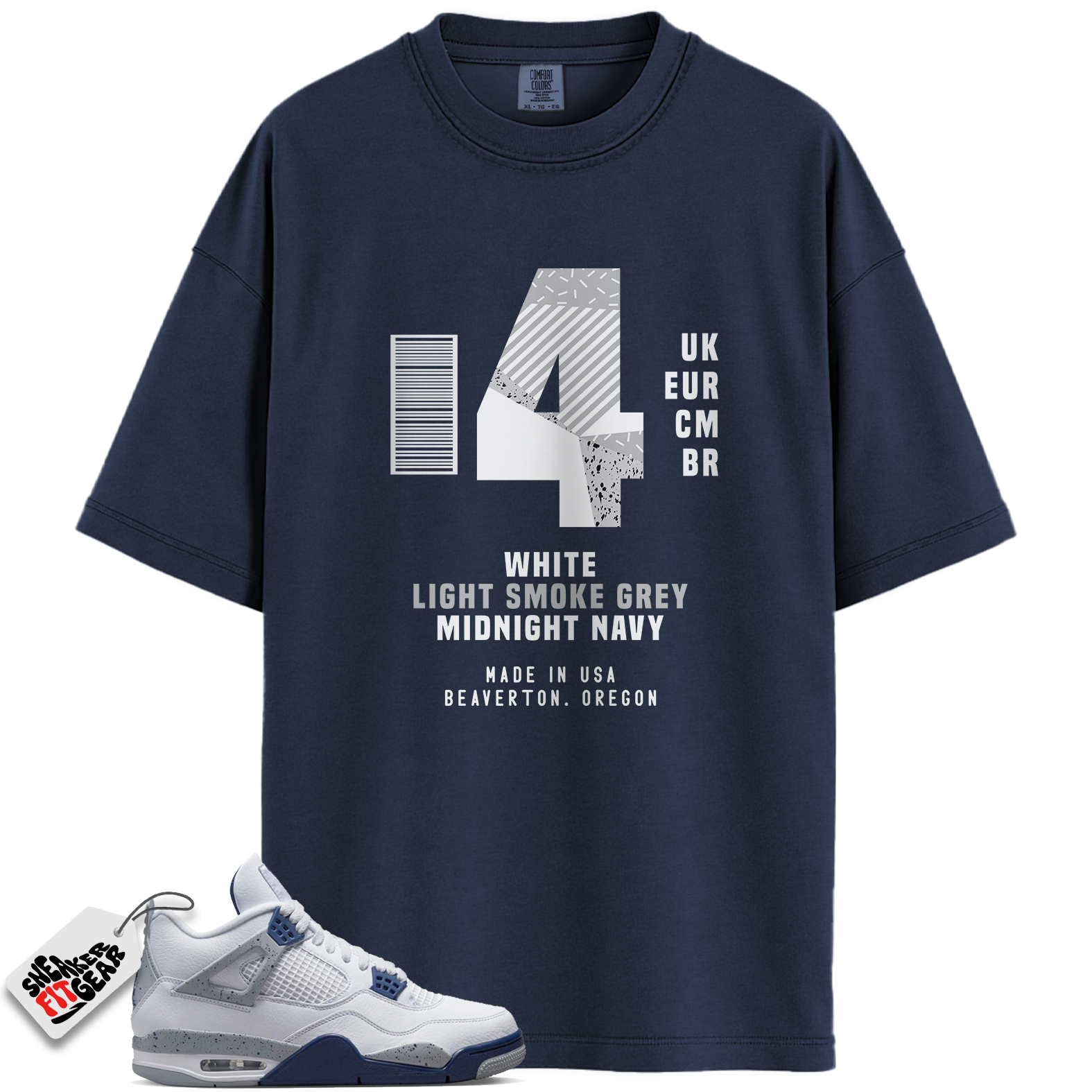 Jordan 4 Retro Midnight Navy Match Shirts, Box Label Midnight Navy Shirt To Match Jordan 4 Retro Midnight Navy